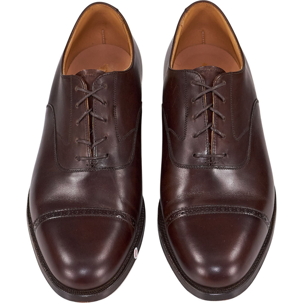 Crockett & Jones Dark Brown Cap Toe Leather Oxford Shoes 11 D
