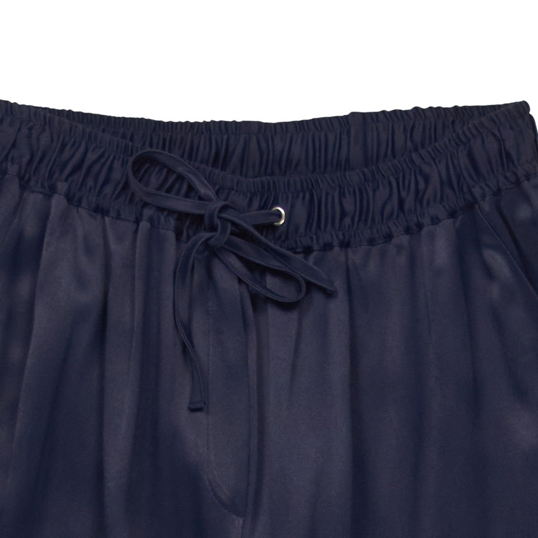 Baukjen Navy Satin Wide Leg Trousers