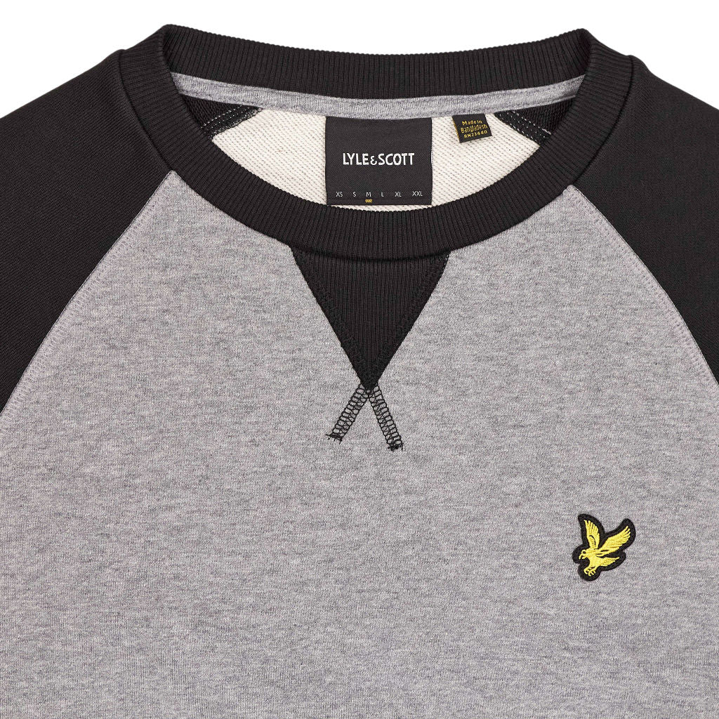 Lyle & Scott Grey Black Raglan Sweatshirt