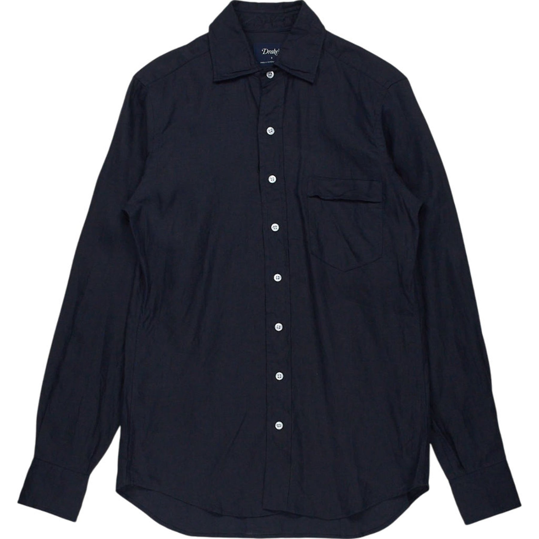 Drake's Navy Long Sleeve Shirt