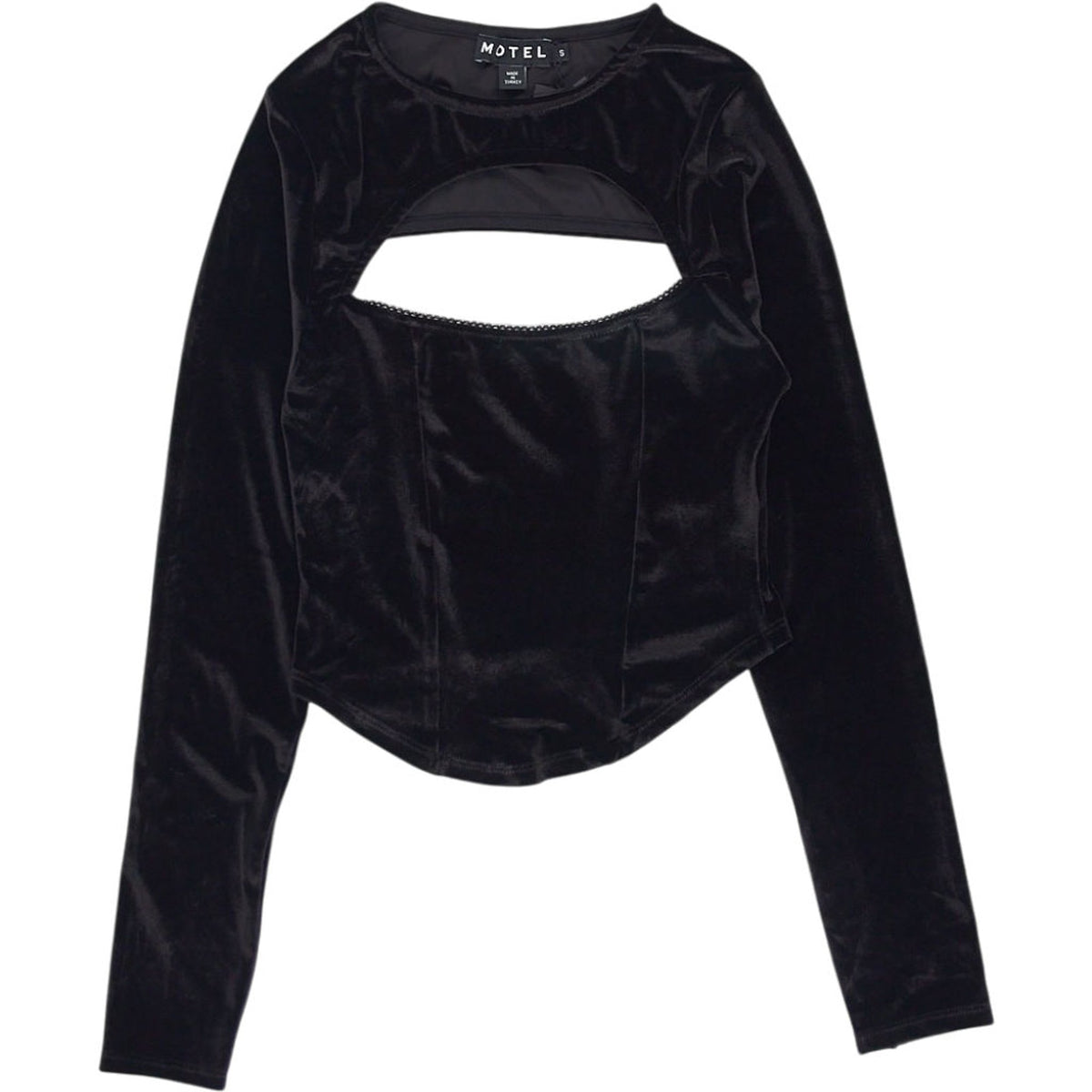 Motel Black Chanmi Velvet Top