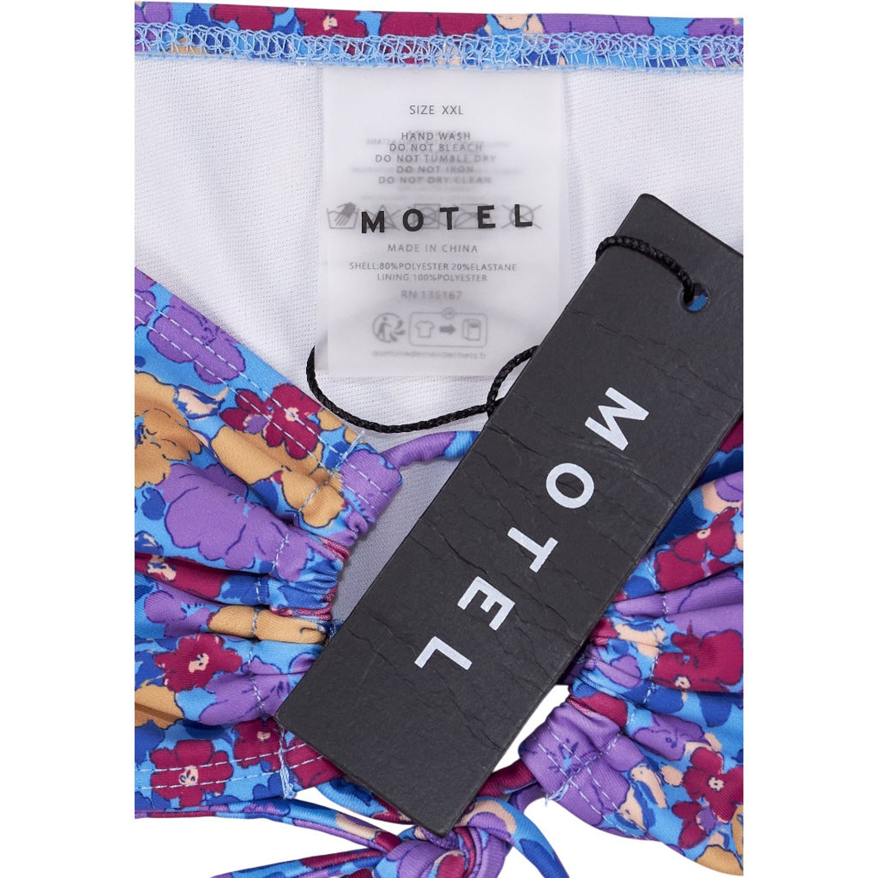 Motel Purple Floral Racola Bikini Top