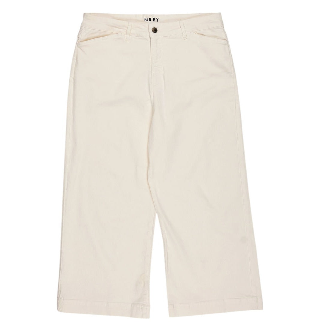 NRBY Cream Wide Leg Trousers