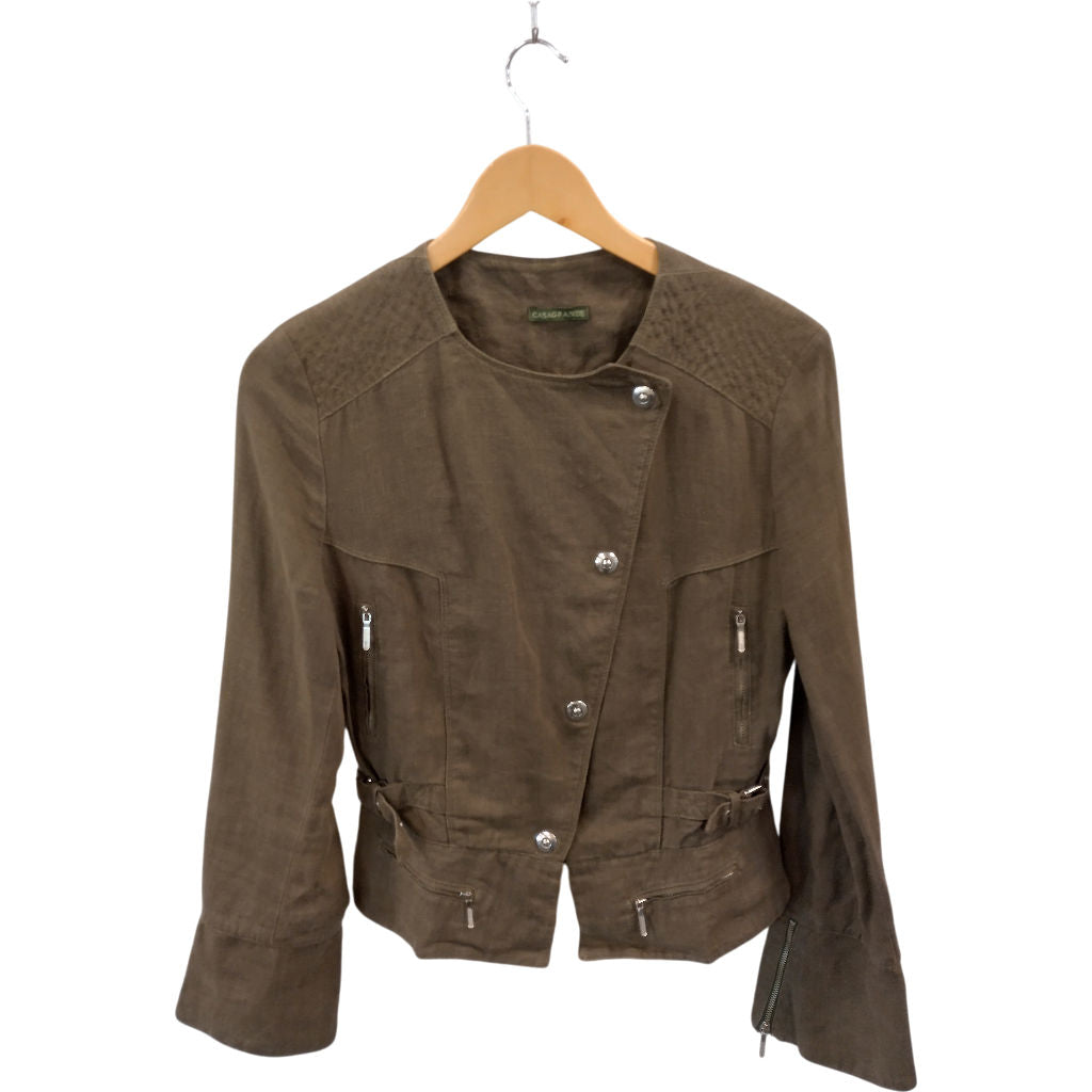 Casagrande Khaki Brown Linen Jacket