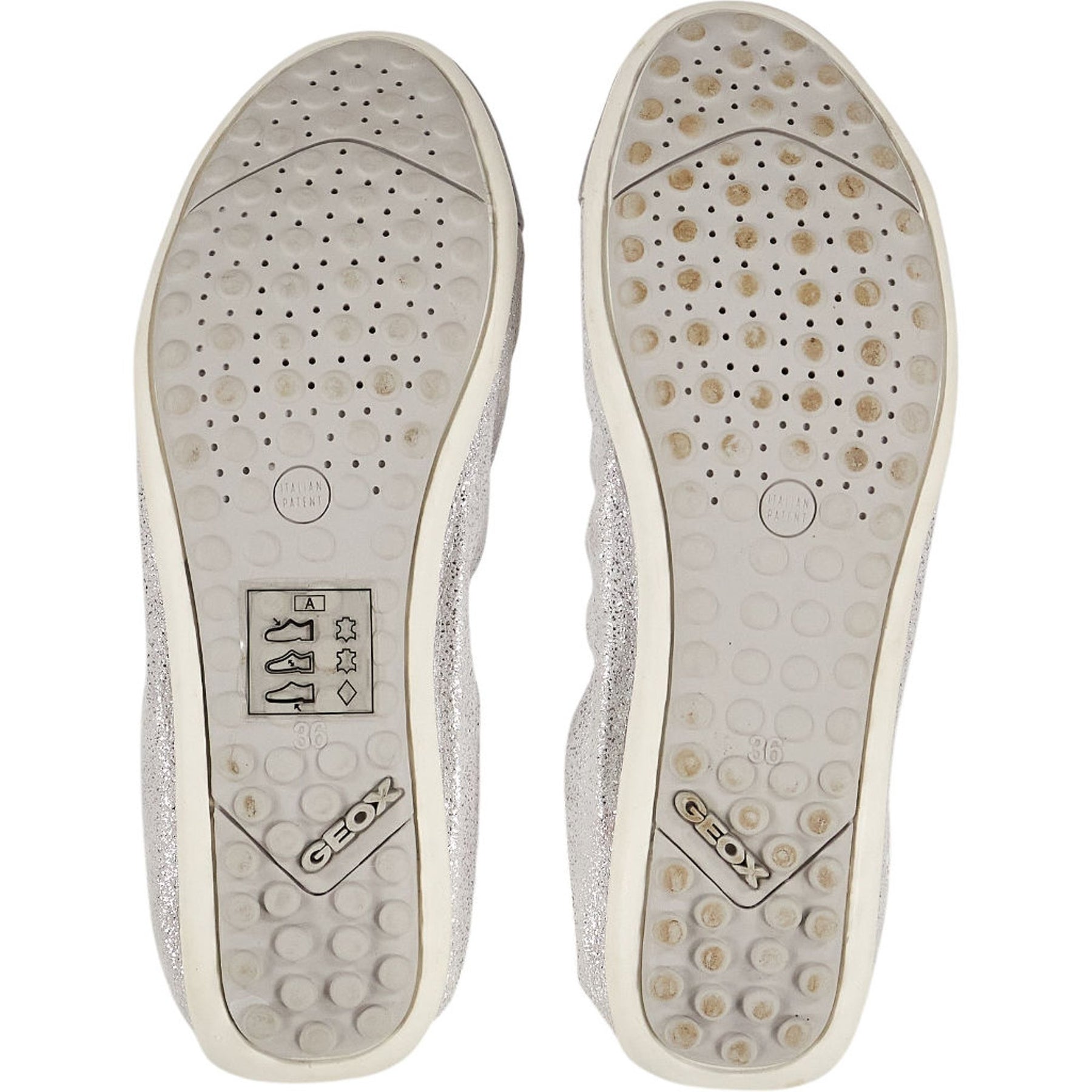 Geox Silver J Piuma Ball Ballet Flats