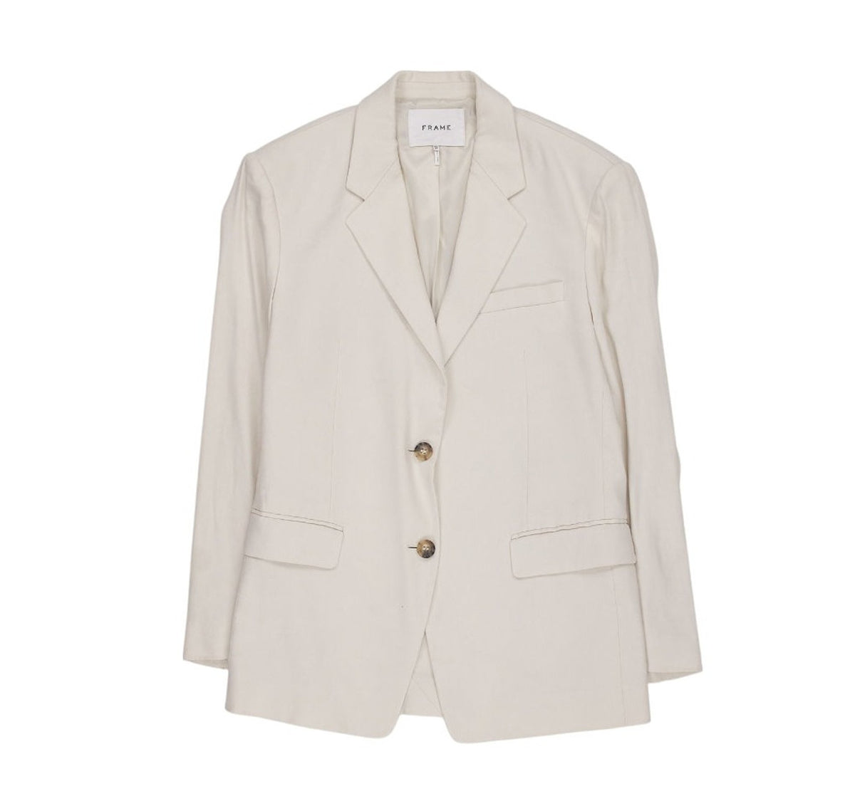 Frame Cream Linen Blazer Jacket XS