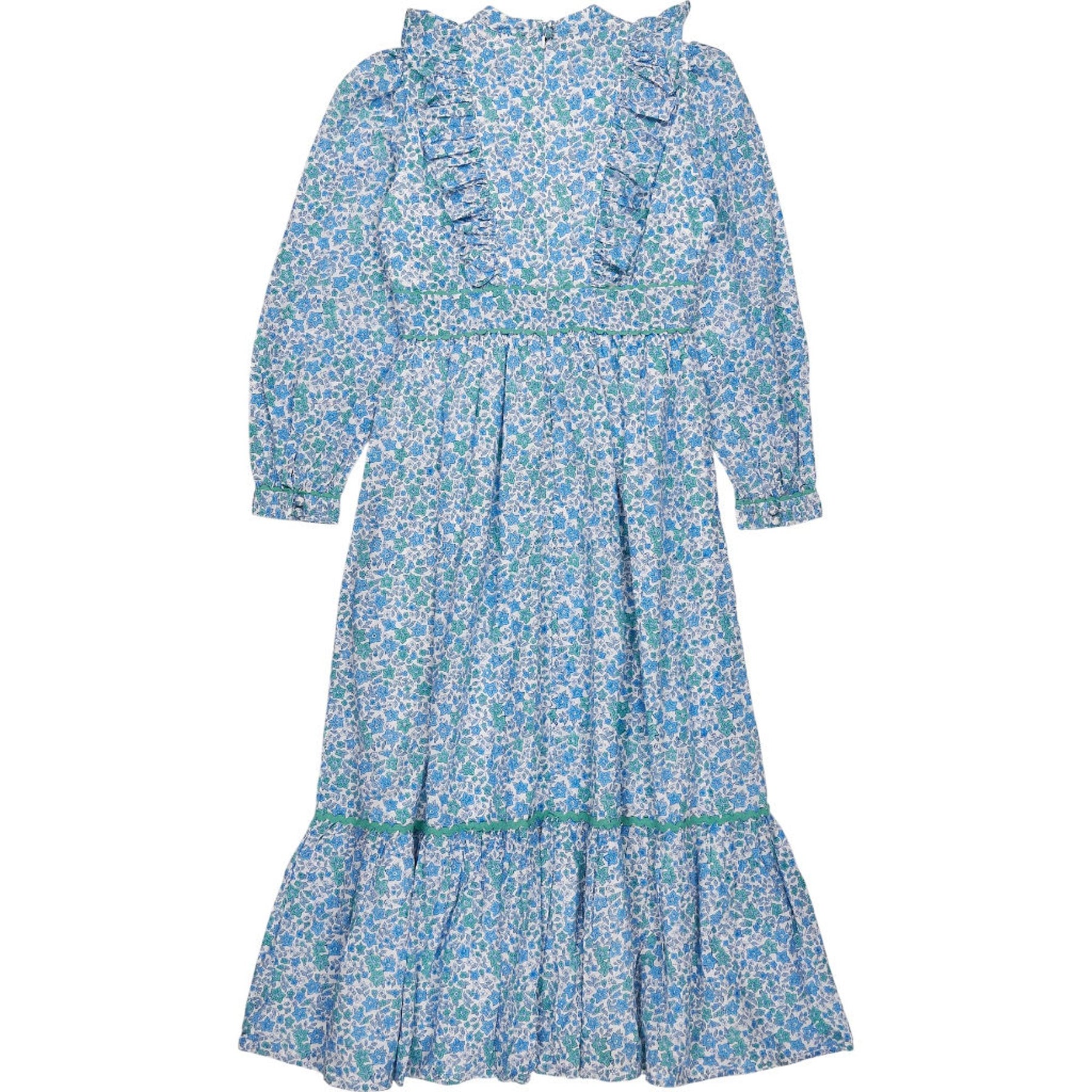 Pink City Prints Floral Ruffle Midi Dress