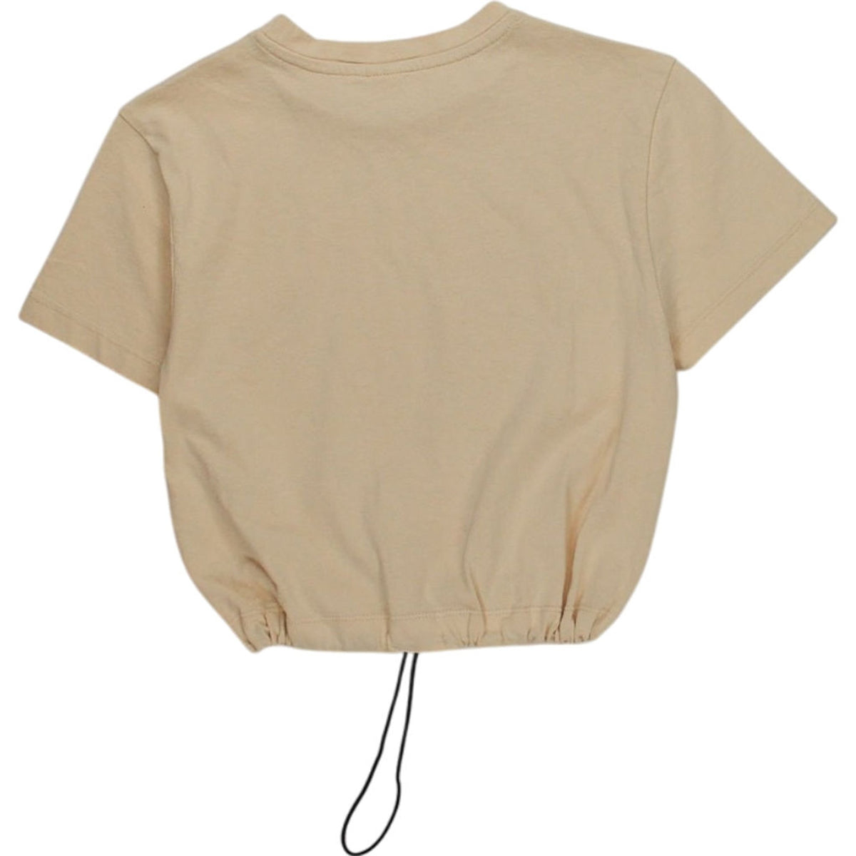 Beige Graphic Cropped T-Shirt