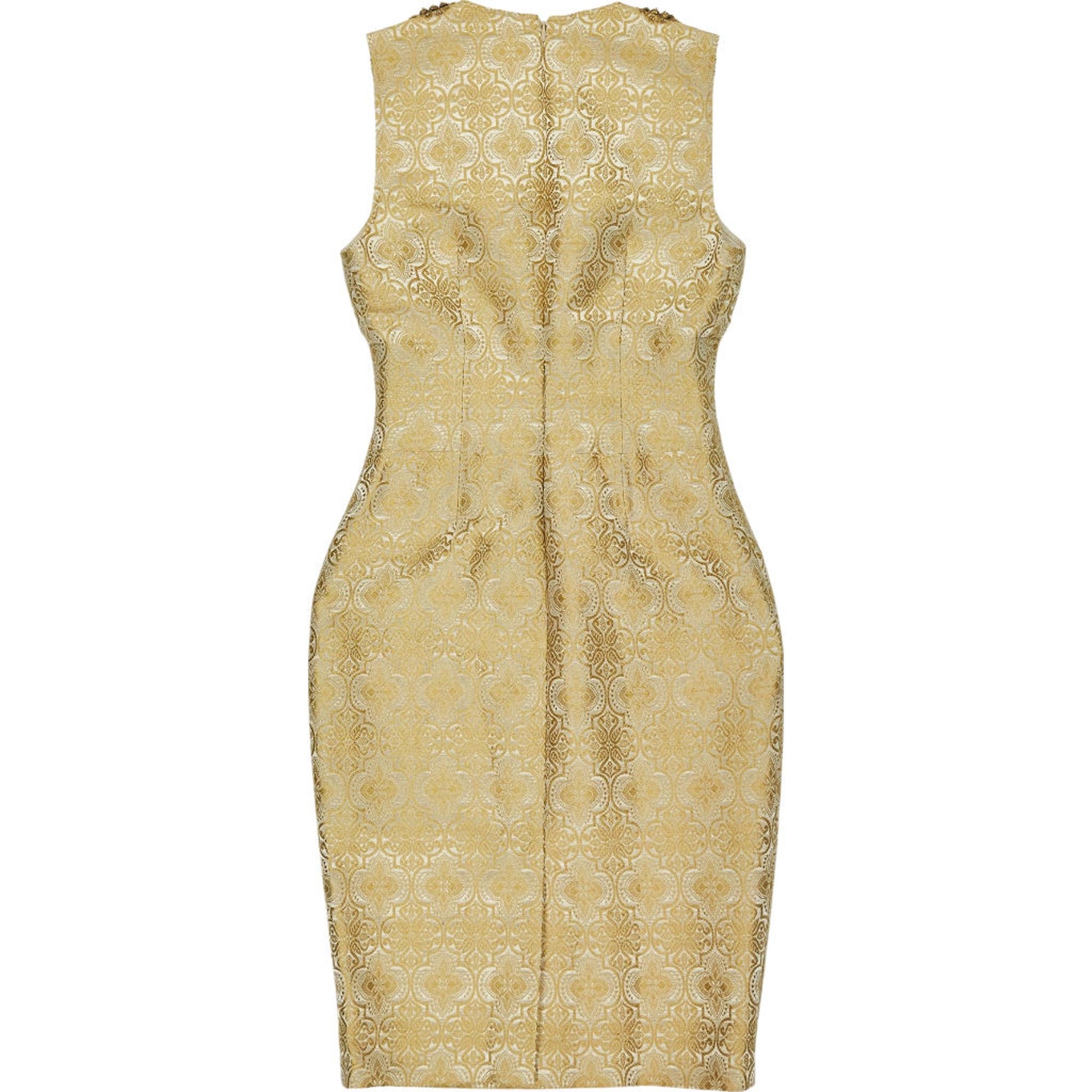 Vera Wang Gold Beaded Sleeveless Dress