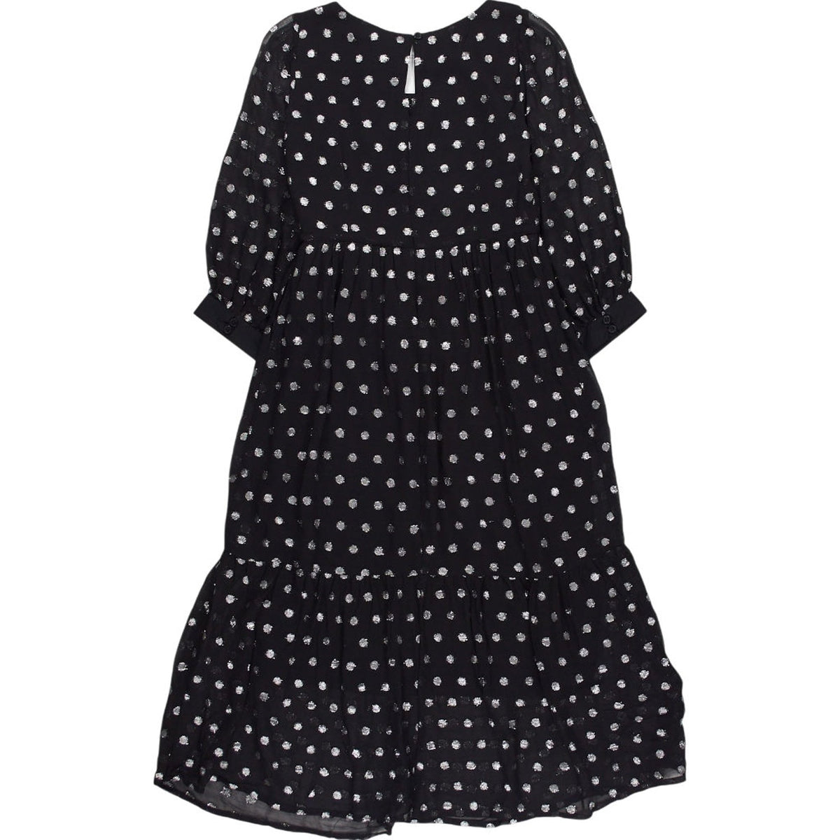 Joanie Bouvier Black Metallic Polka Dot Dress