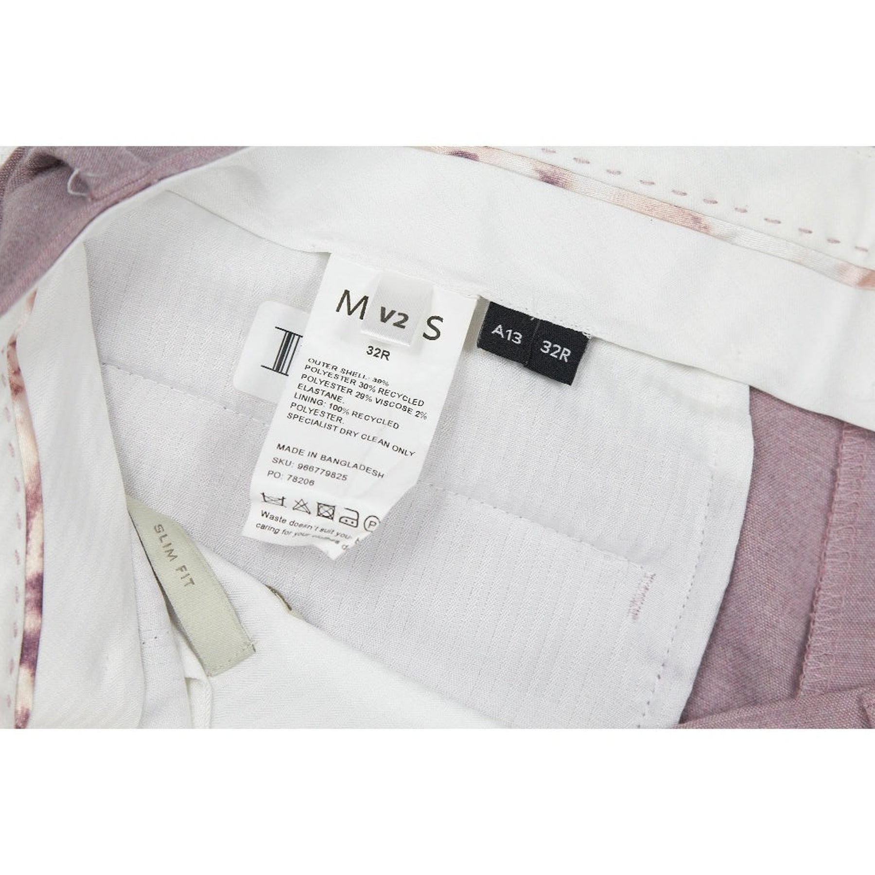 MOSS Pink Slim Fit Trousers