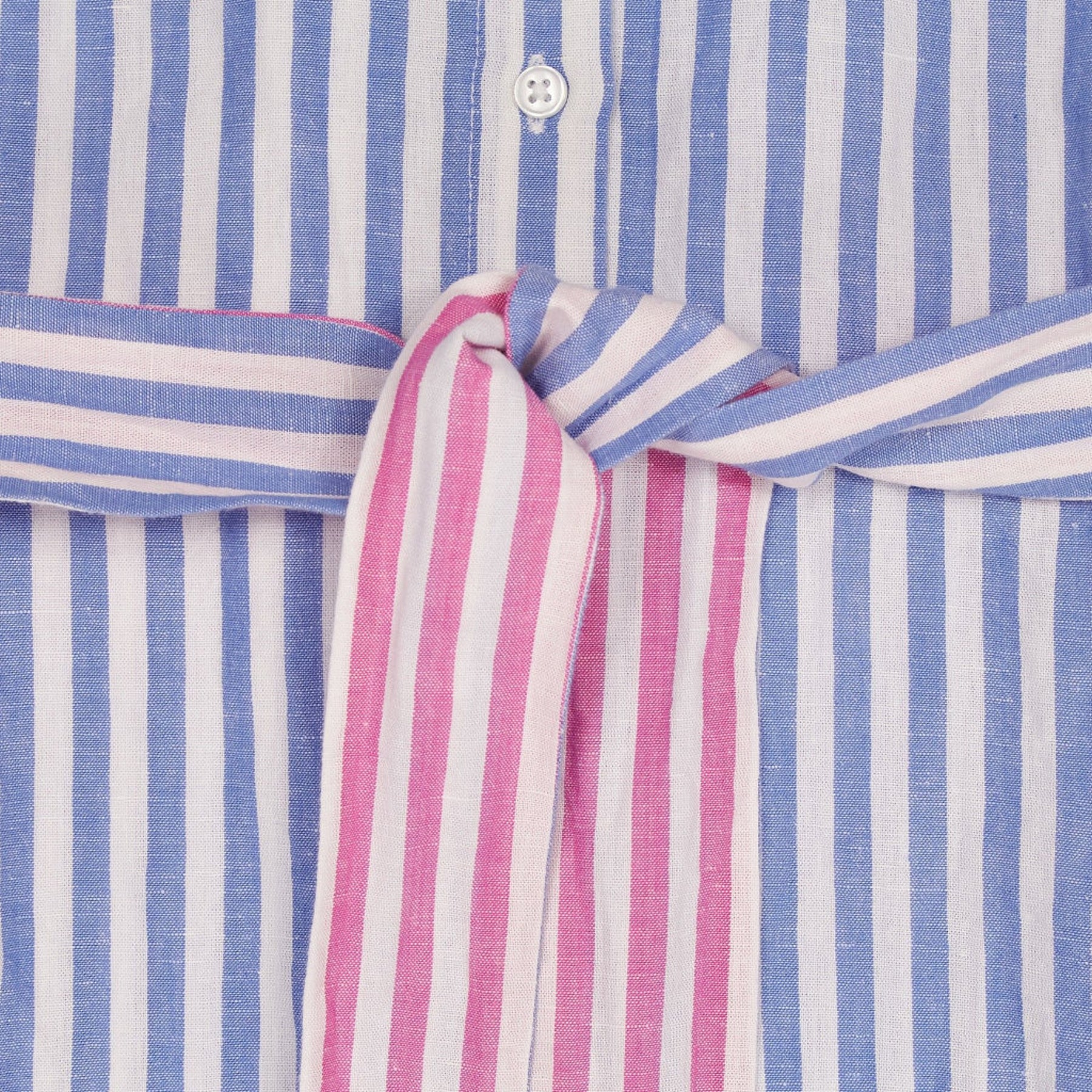NRBY Blue Striped Linen Blend Shirt Dress