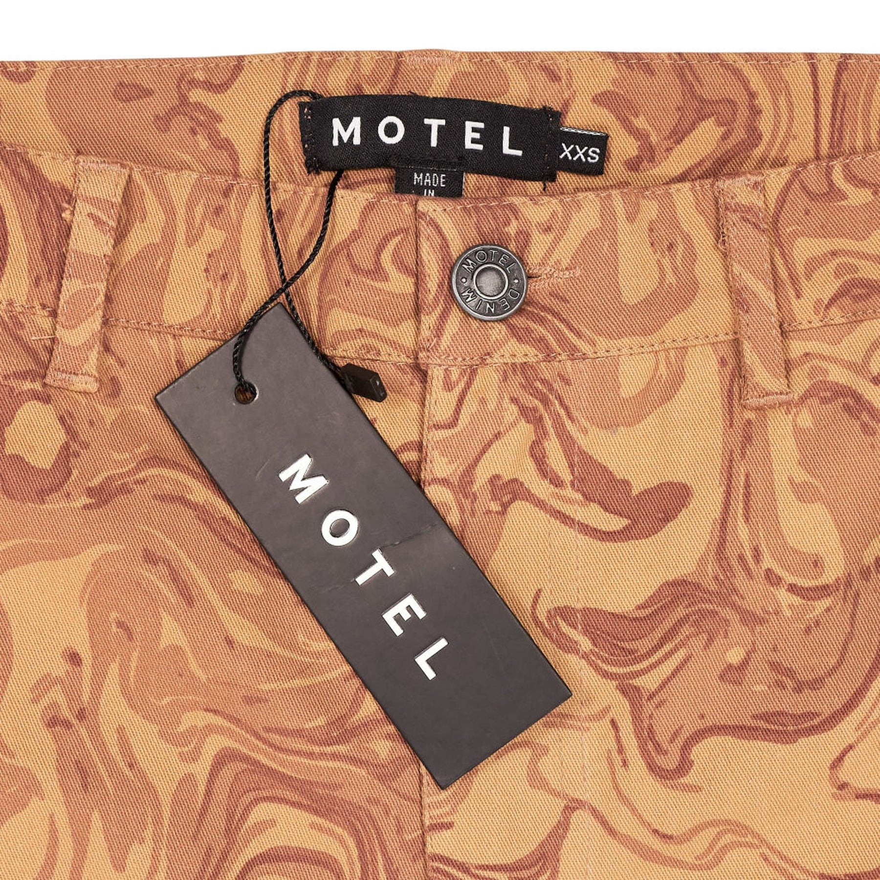 Motel Brown Bhavna Trousers Fluid Marbling