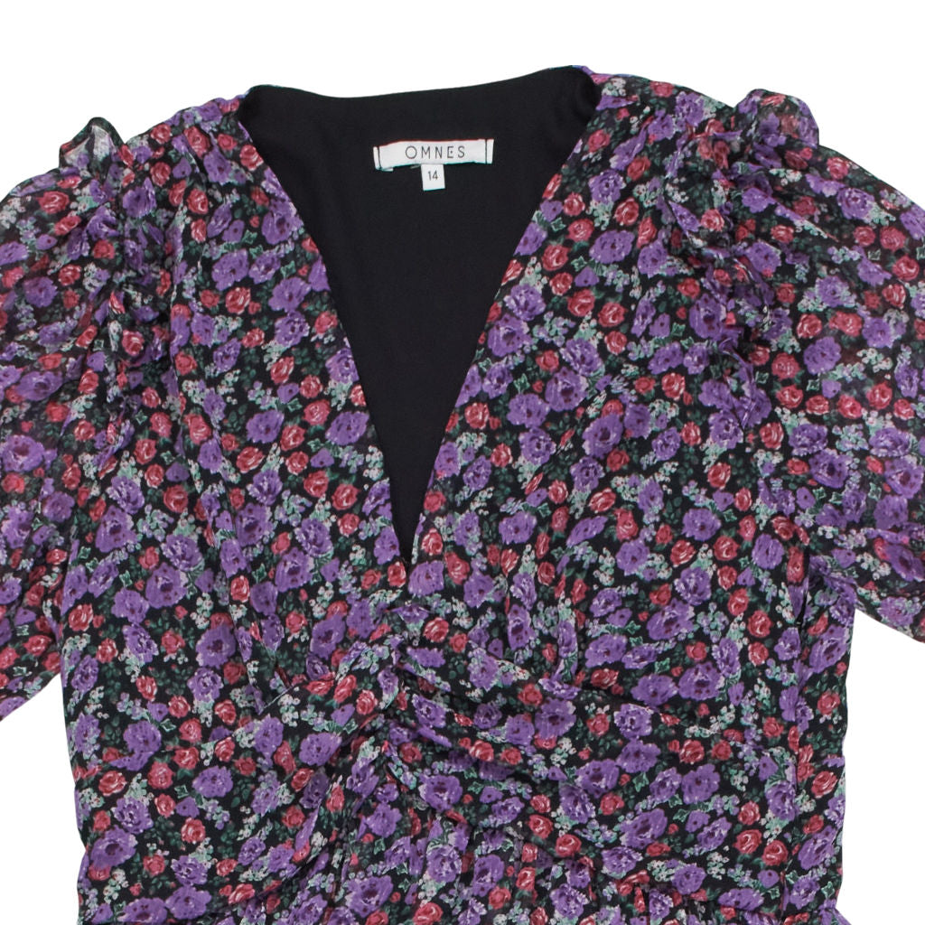 Omnes Purple Floral Midi Dress