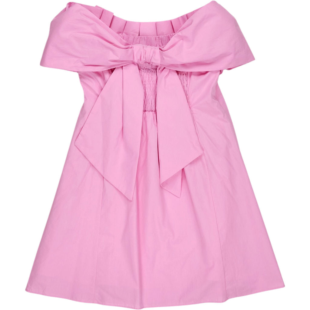 River Island Pink Off-Shoulder Pleated Dress