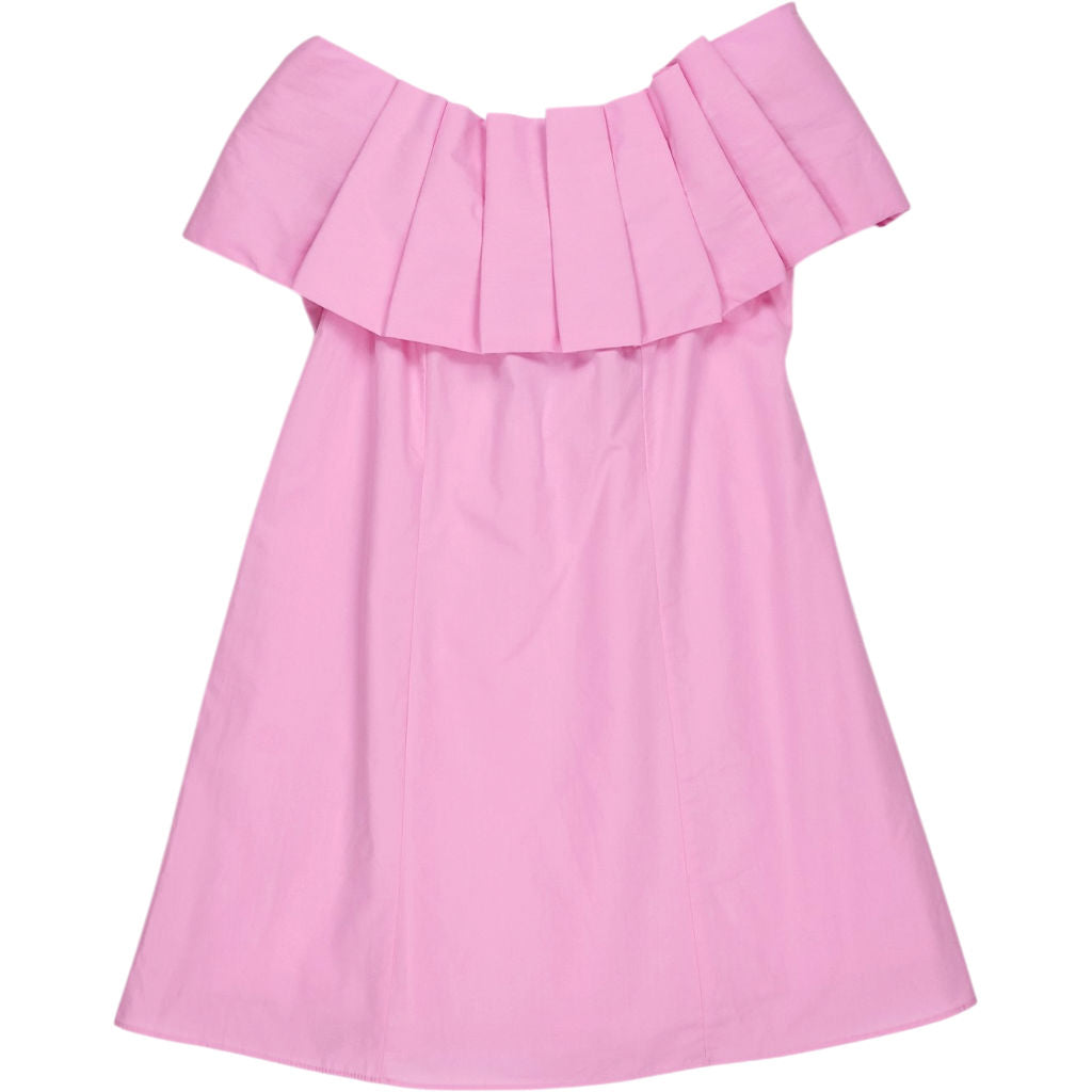 River Island Pink Off-Shoulder Pleated Dress