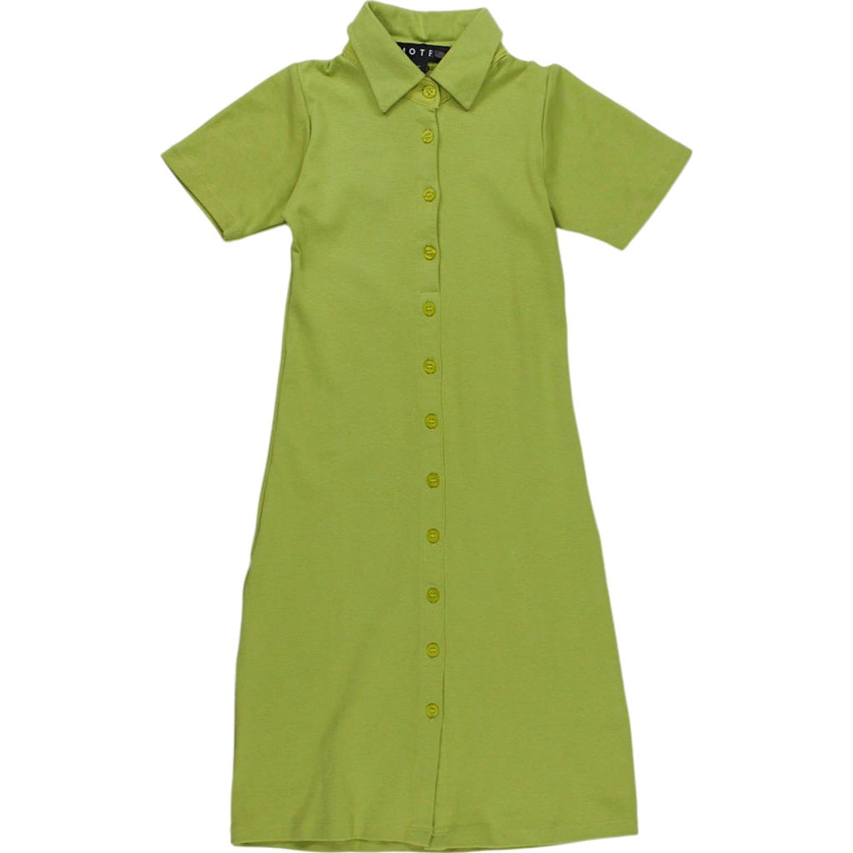 Motel Rib Leaf Green Luita Button-Up Dress