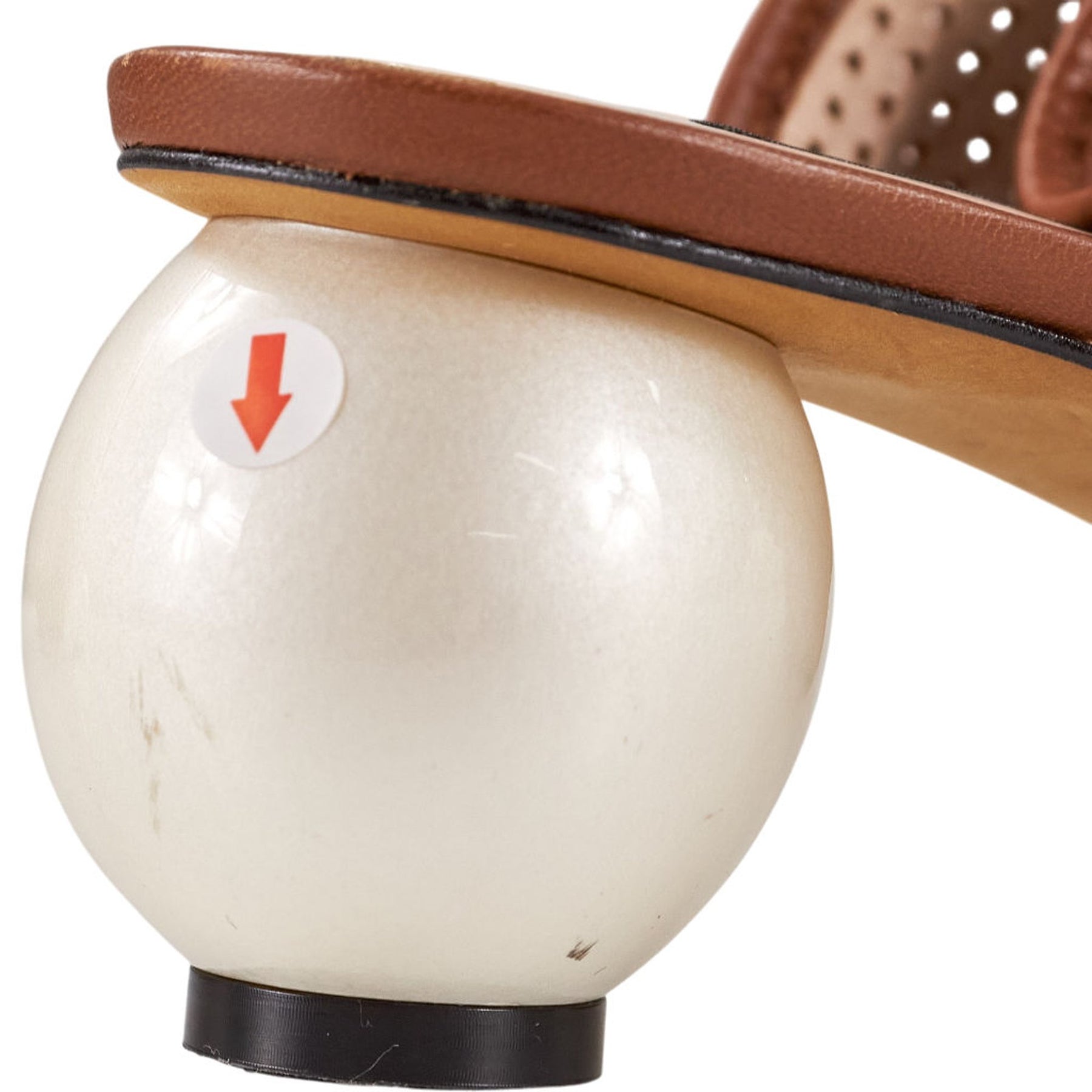 Mother of Pearl Tan Perforated Mules