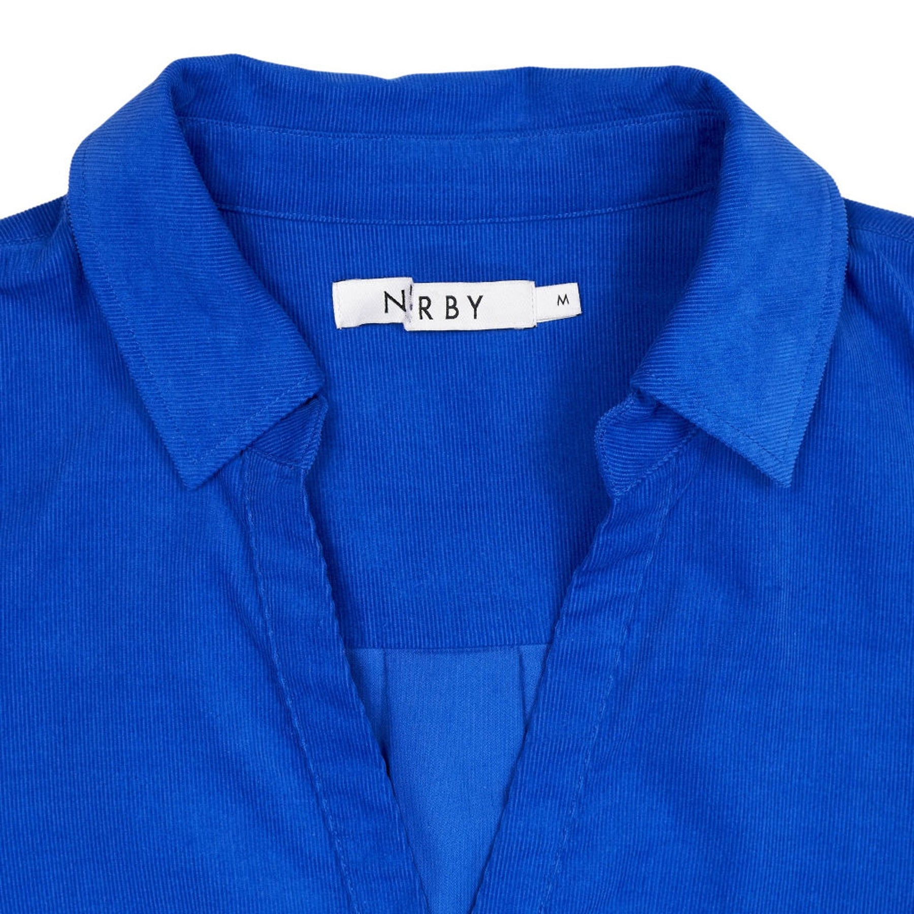 NRBY Blue Cotton Belted Shirt Dress