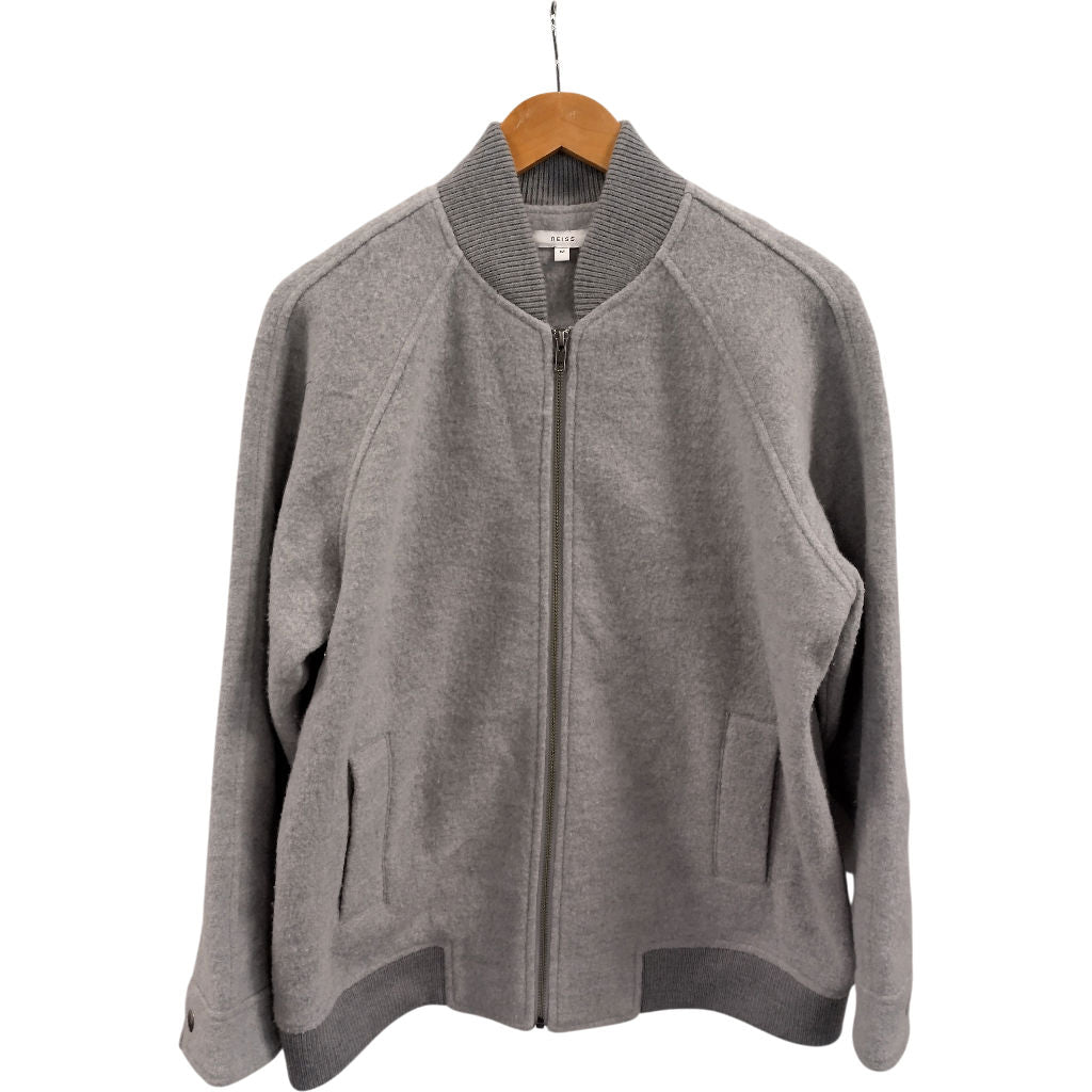 Reiss Penelope Grey Bomber Jacket