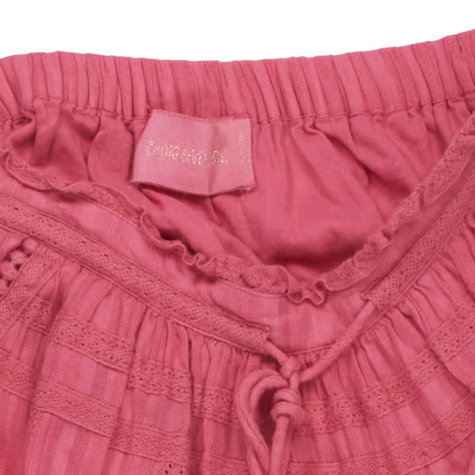 Zadig & Zoltaire Pink Lace Trim Mini Skirt