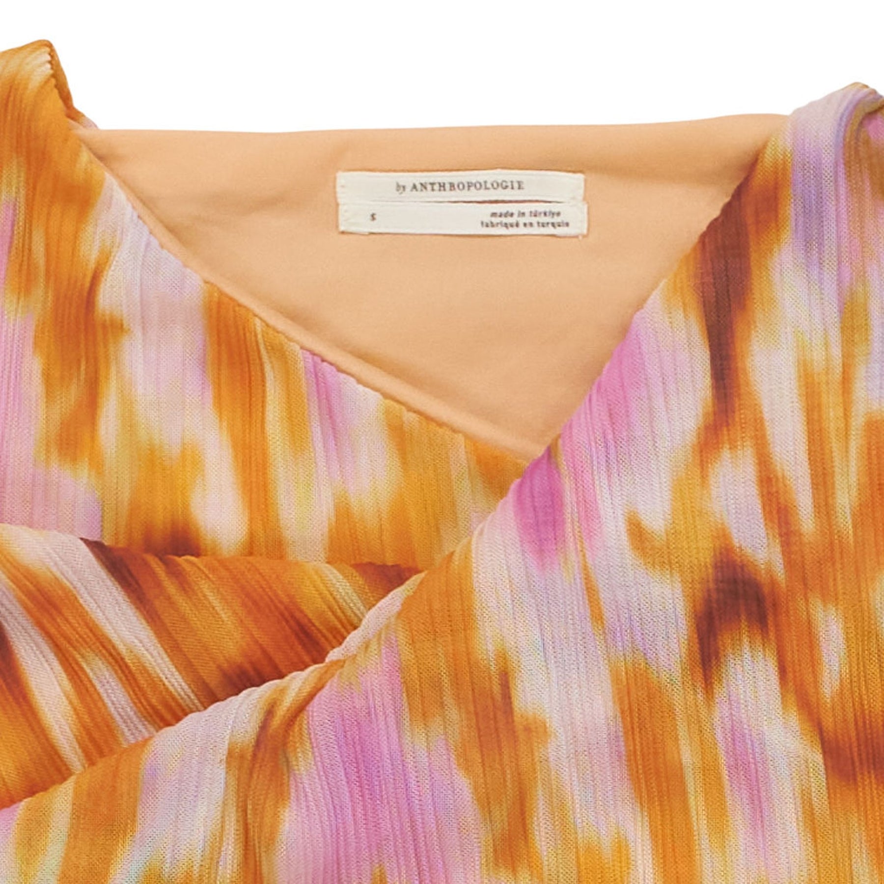 Anthropologie Orange Pink Sleeveless Top