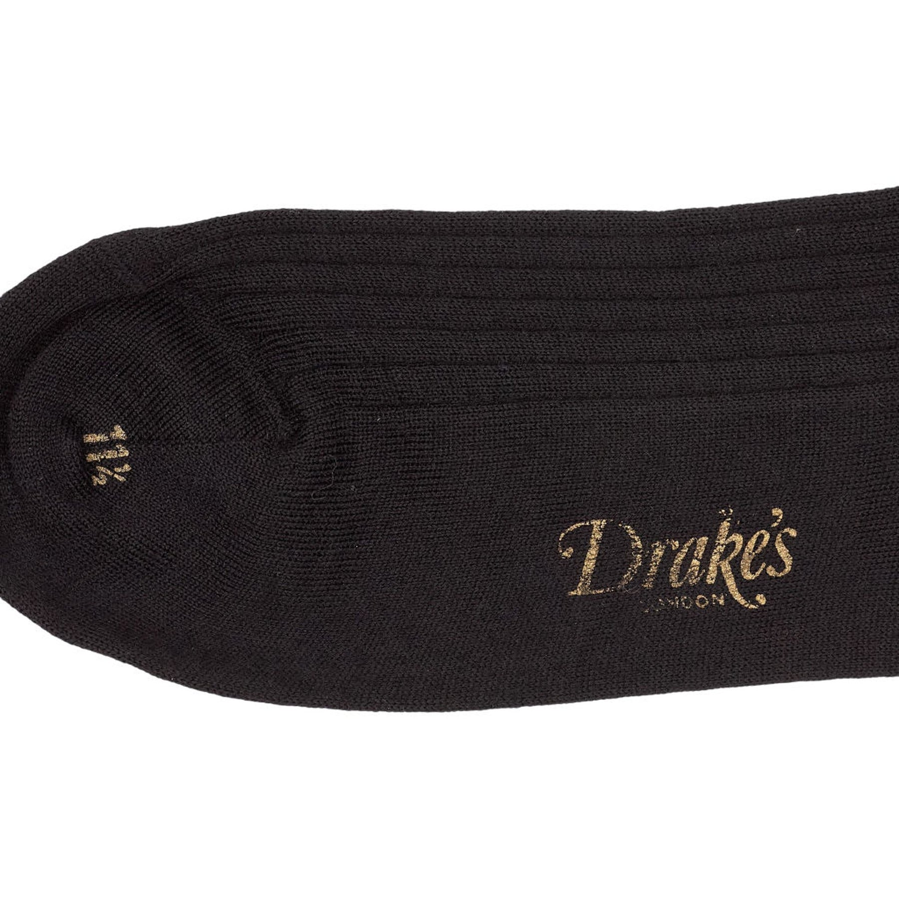 Drake's Black Merino Wool Socks