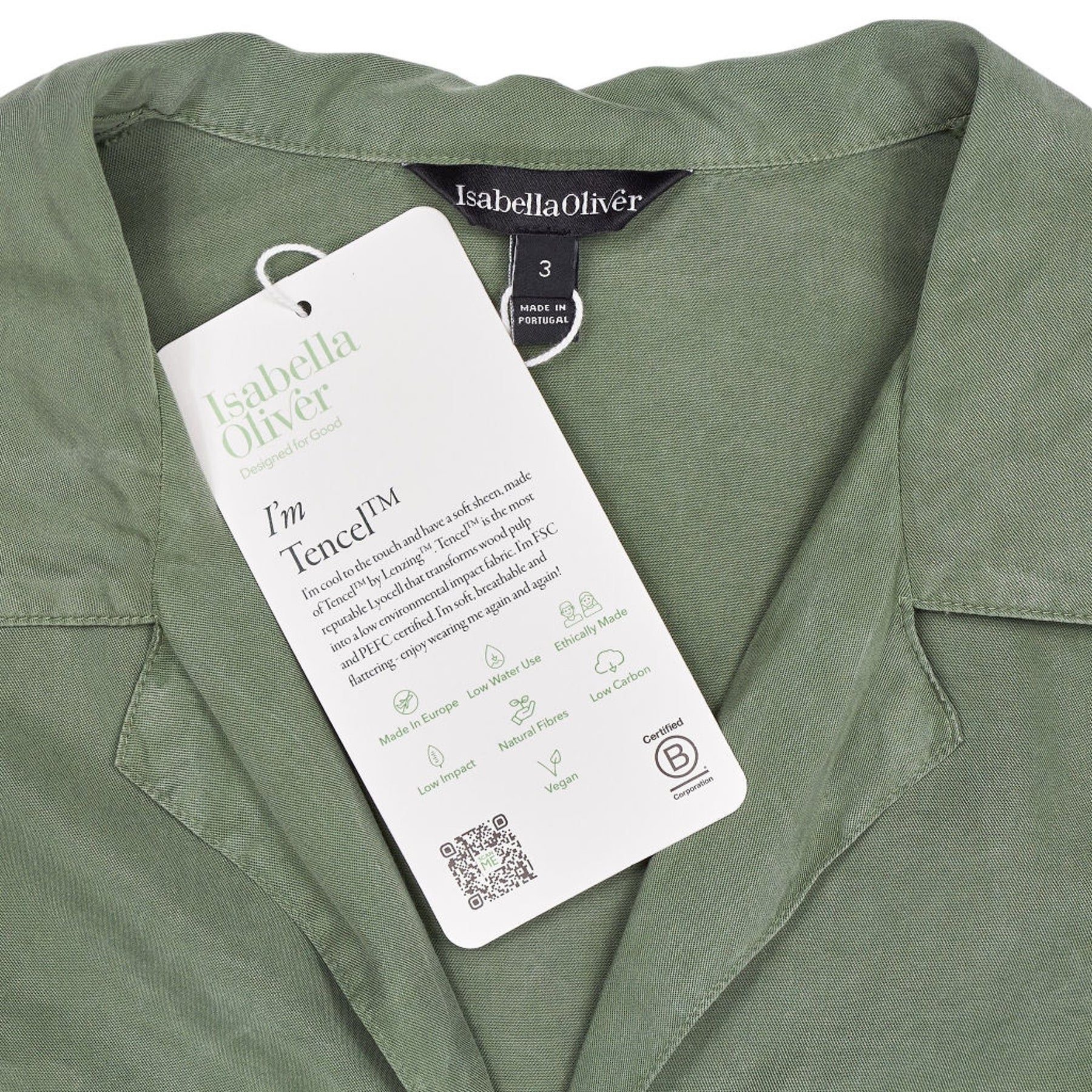 Isabella Oliver Maternity Green Tencel Midi Dress