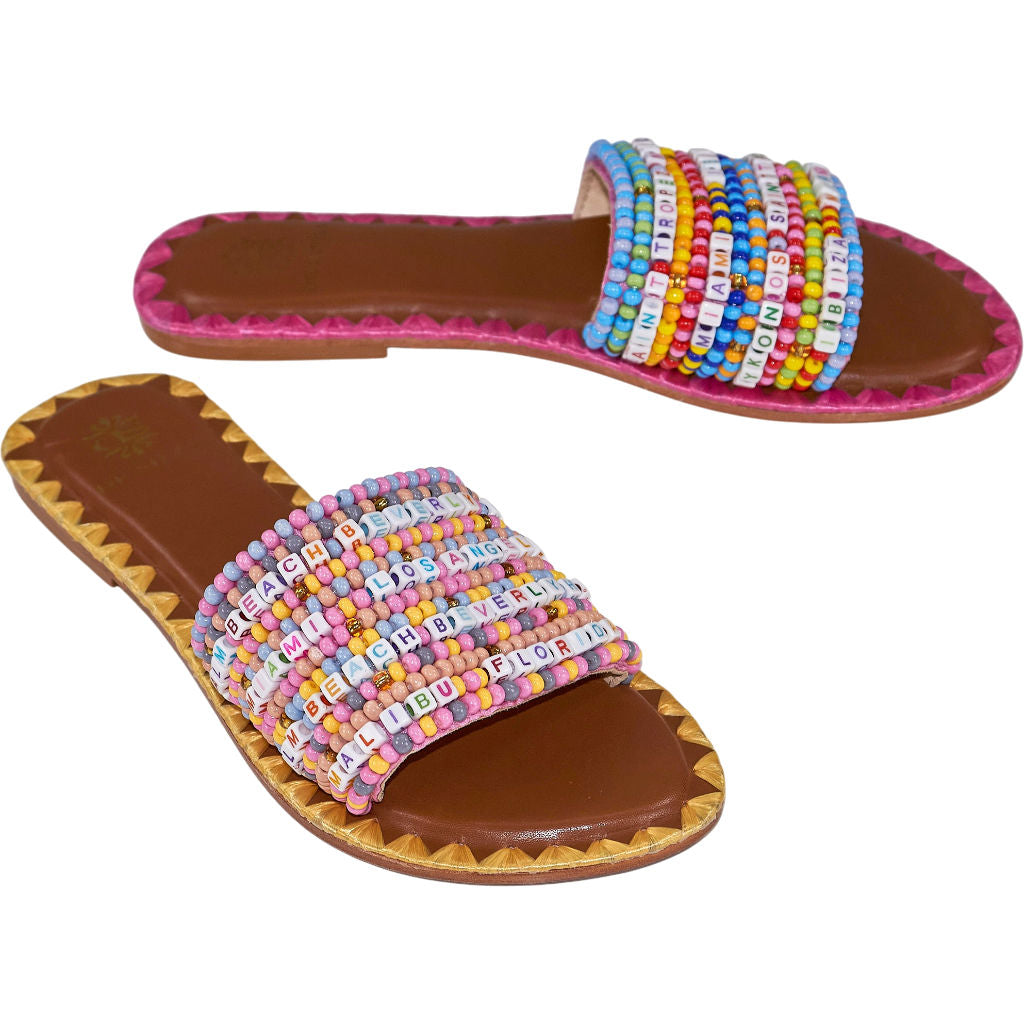 De Siena Multicoloured Beaded Sandals