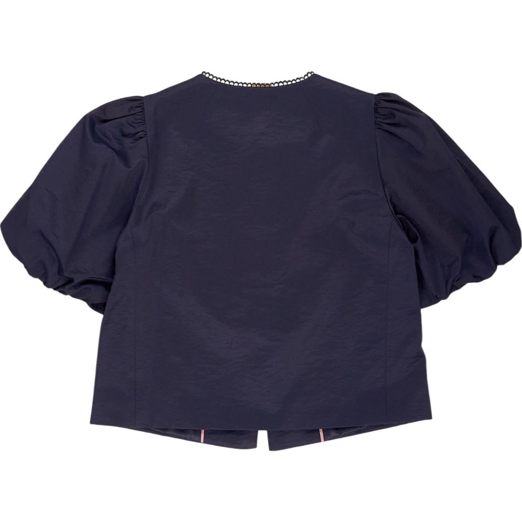 Wyse Navy Puff Sleeve Jacket