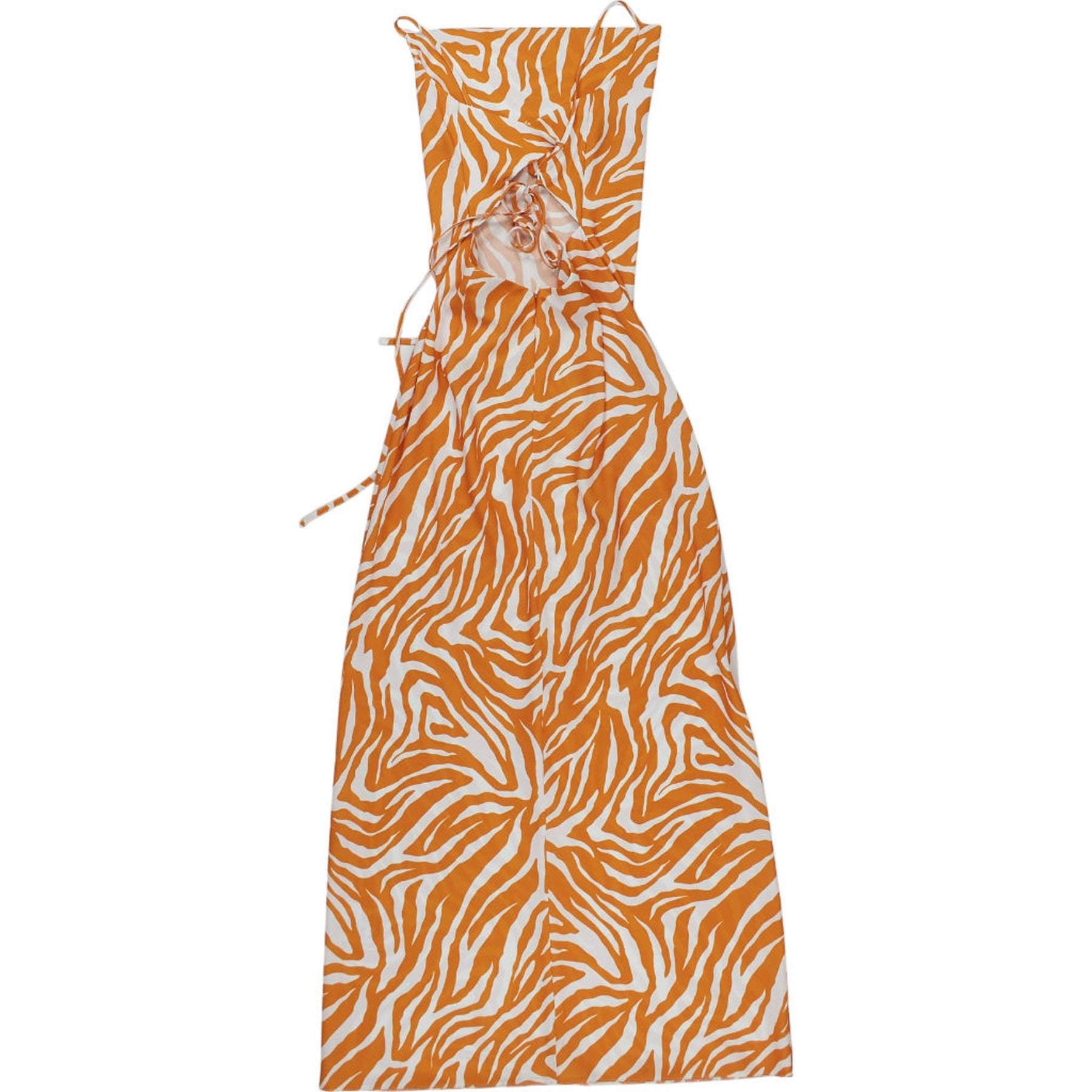 OMNES Orange Zebra Midi Dress