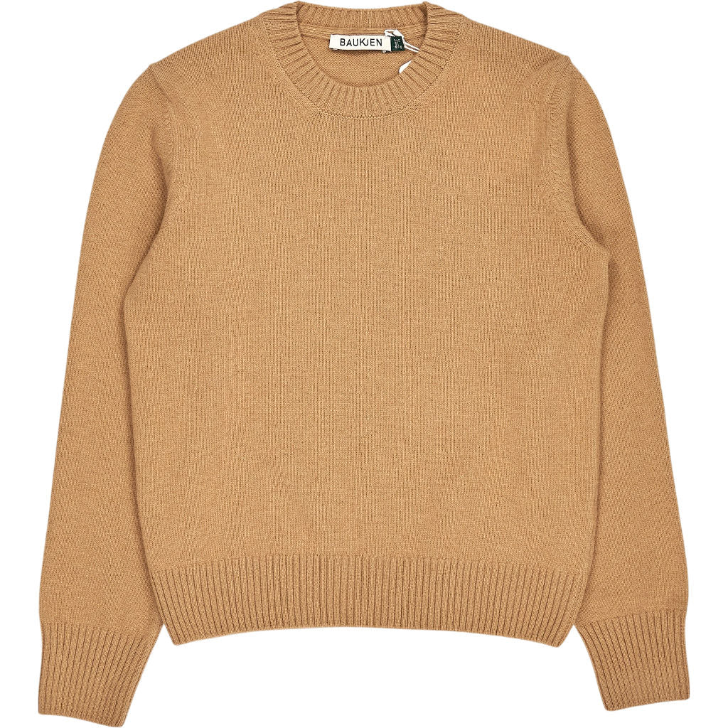 Baukjen Taupe Wool Blend Crew Neck Jumper