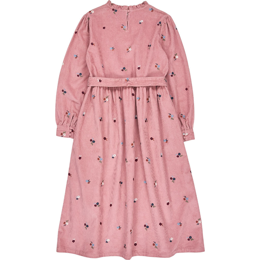 Wyse Pink Floral Embroidered Midi Dress