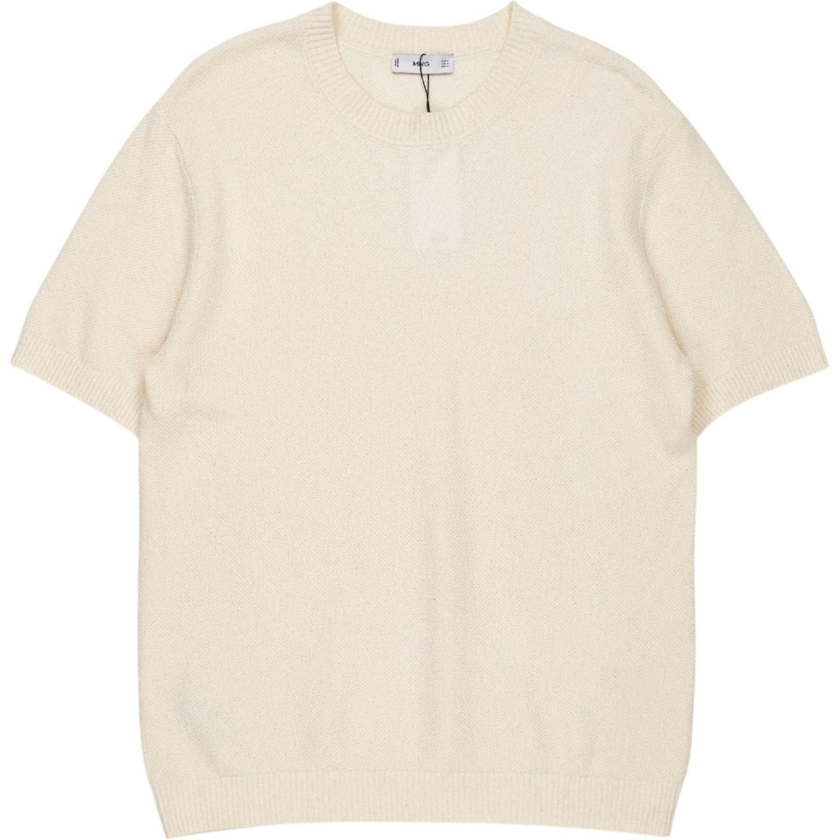 MNG Cream Short Sleeve Sweater