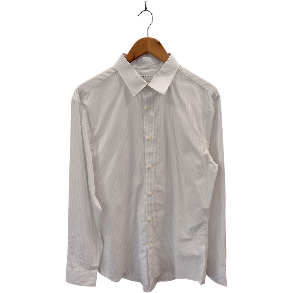 Tiger of Sweden White Striped Cotton Shirt Slim Fit