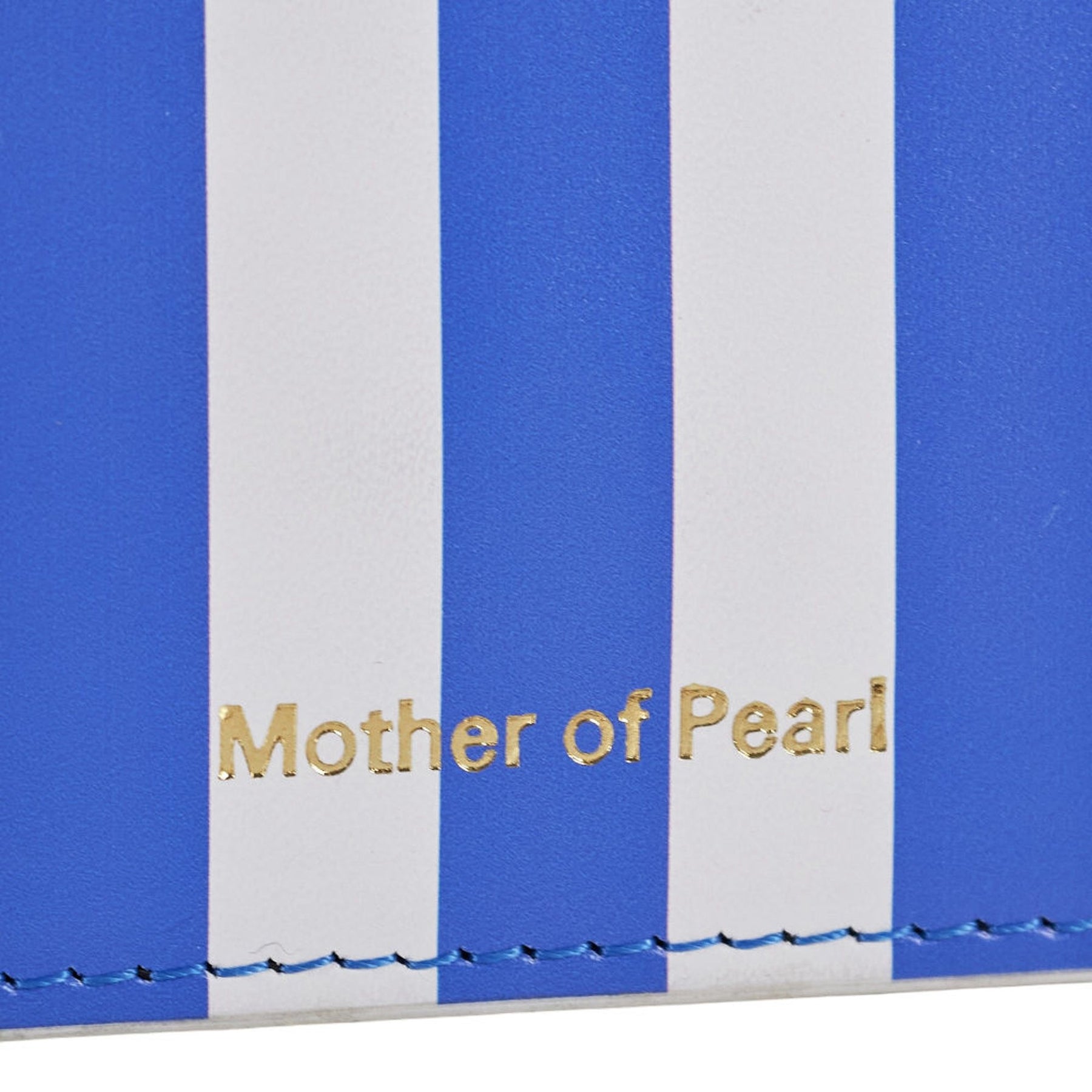 Mother of Pearl Blue White Striped Handbag