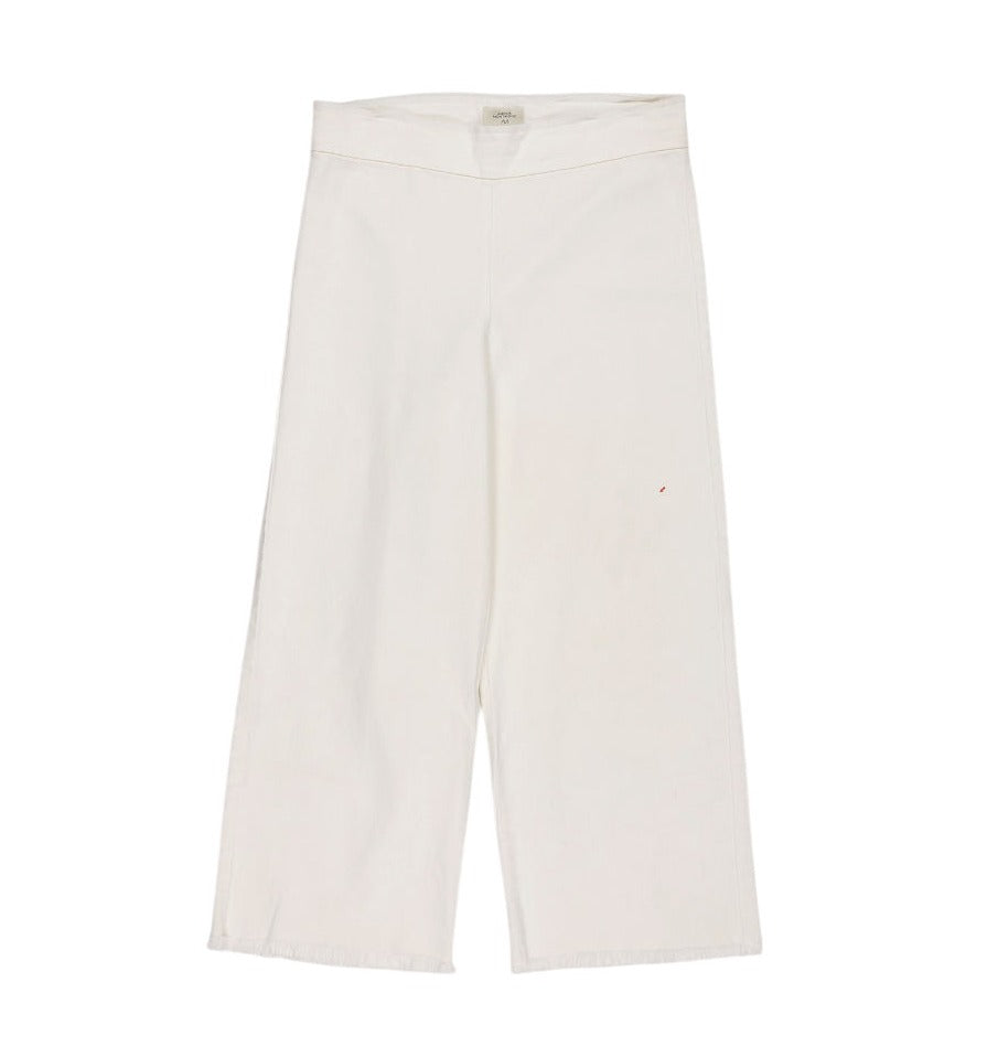 Avenue Montaigne White Cotton Cropped Trousers