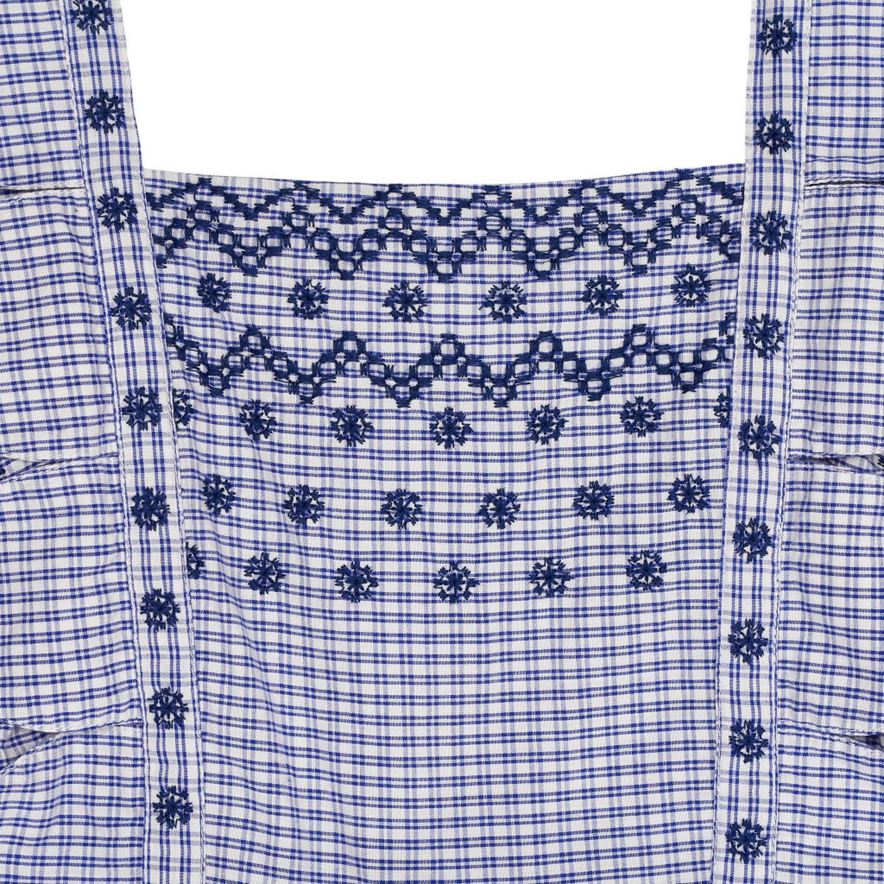WYSE Blue Check Cotton Dress