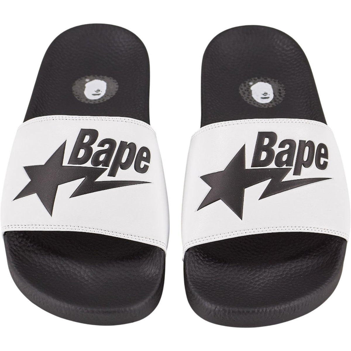 Bape White Black Slides