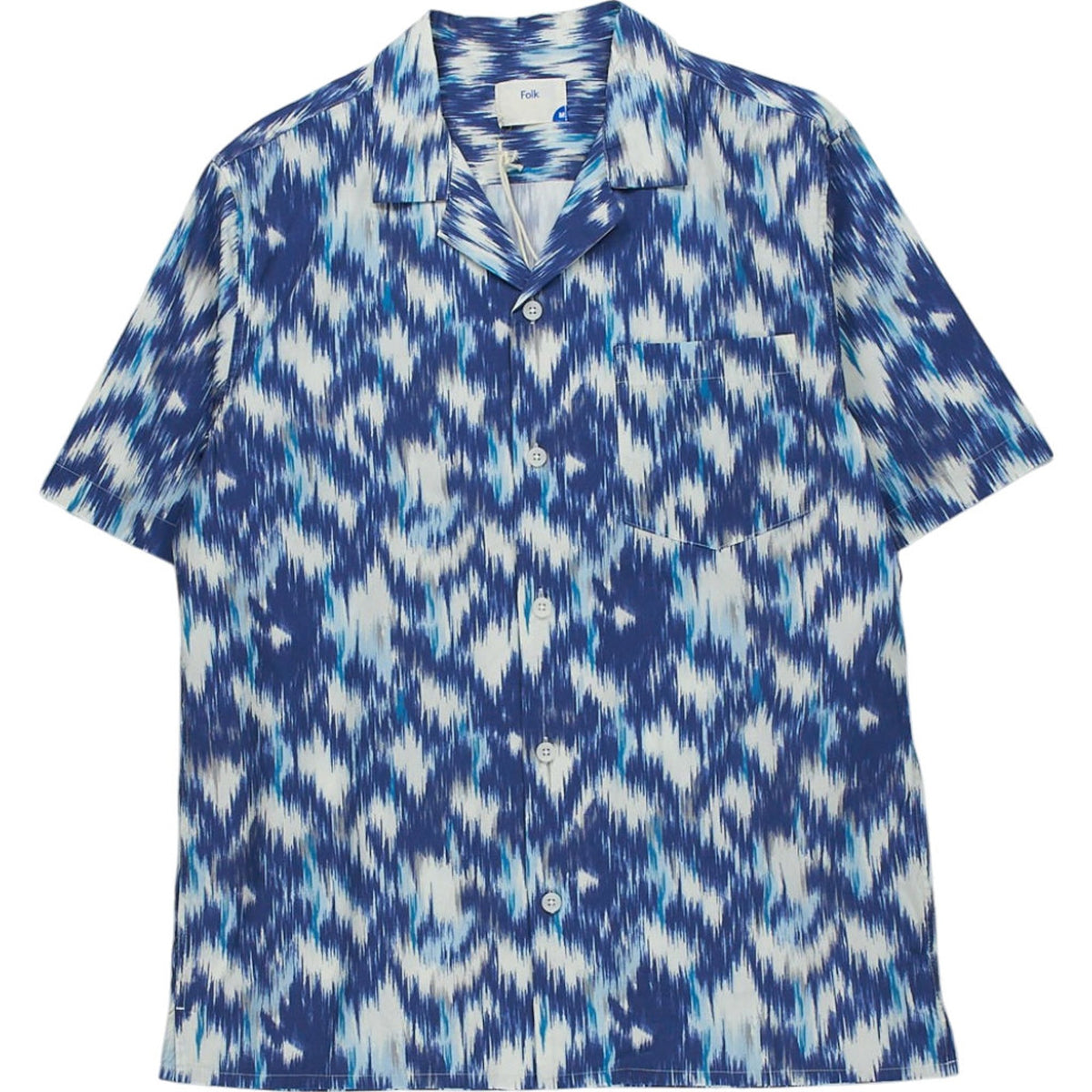 Folk Blue Shoreditch Print Short Sleeve Shirt