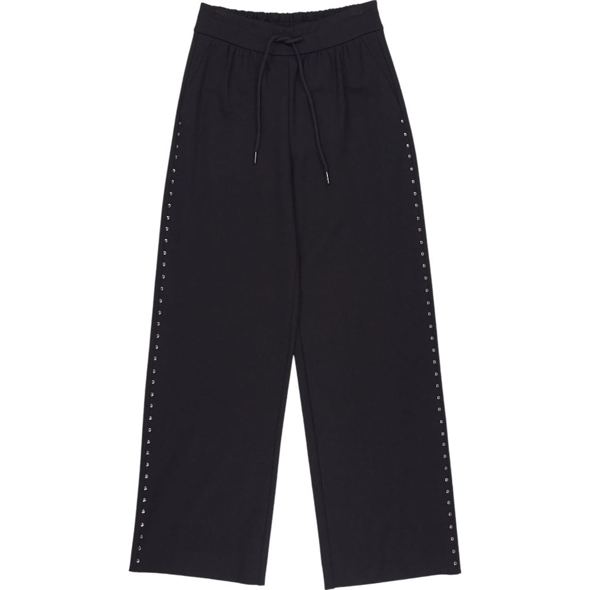 Wyse Black Studded Wide-Leg Trousers 1