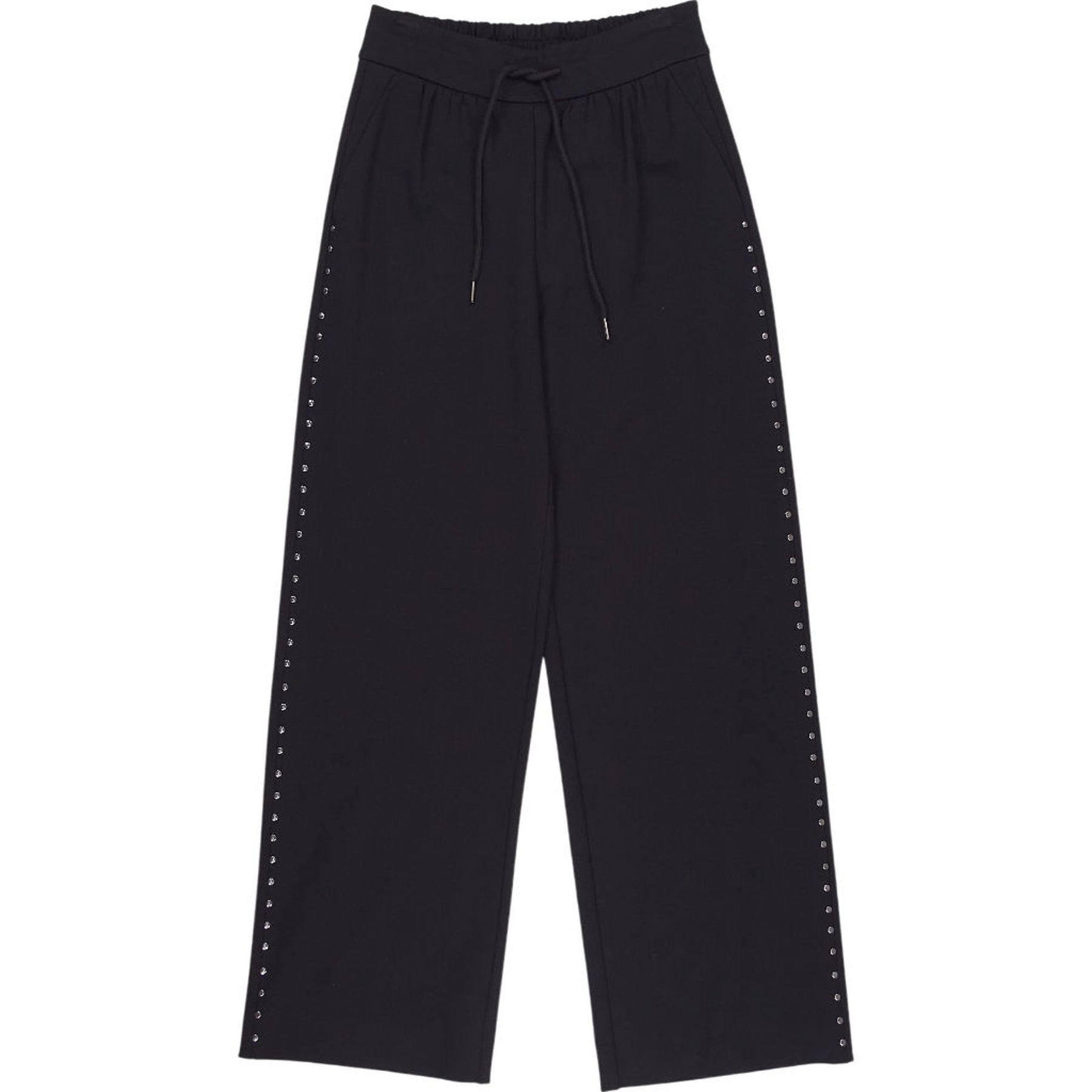 WYSE Black Studded Wide-Leg Trousers 1