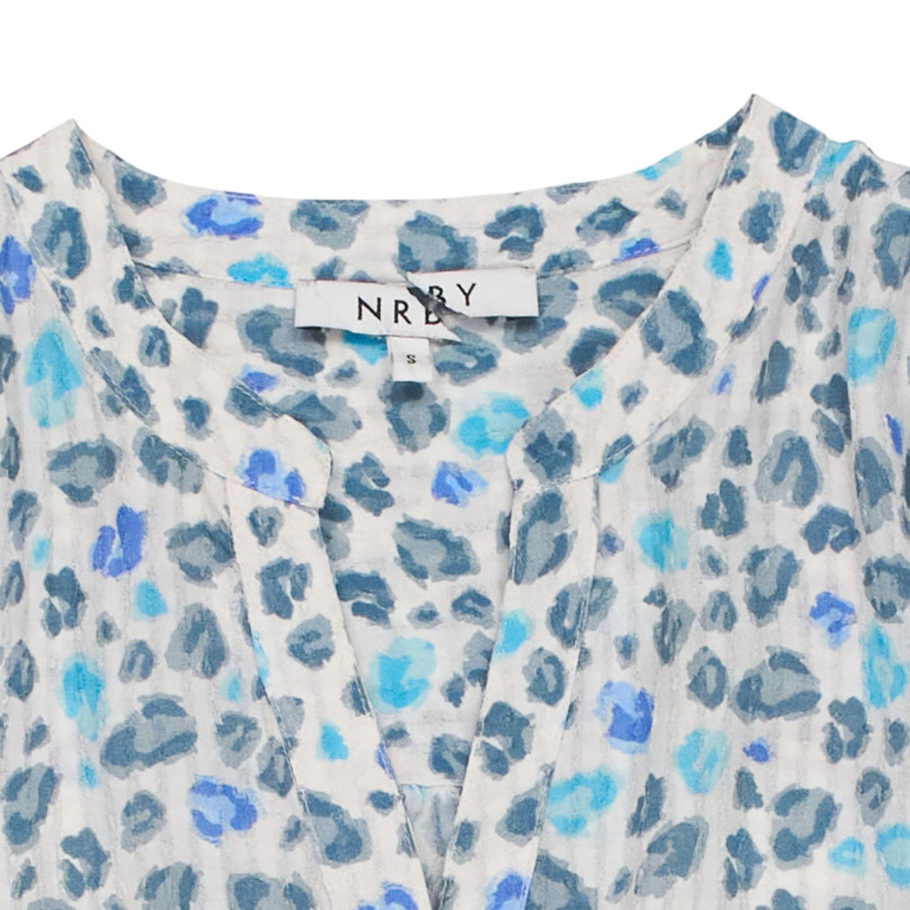 NRBY Blue Leopard Print Blouse