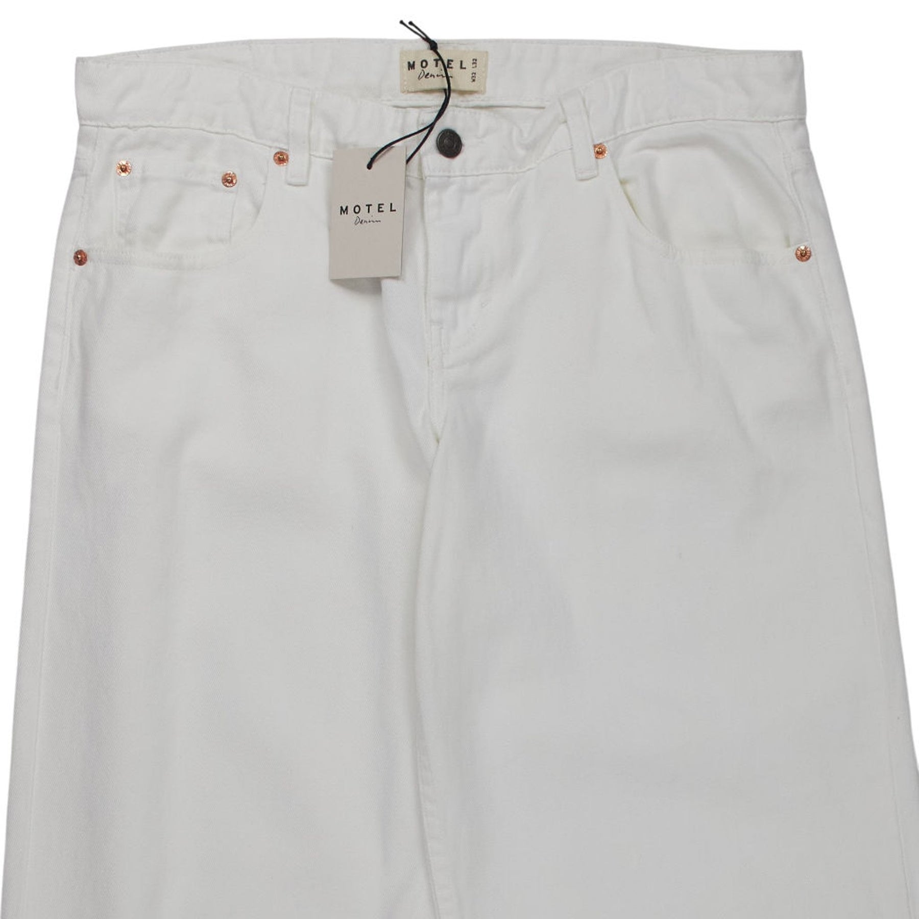 Motel White Low Rise Parallel Jeans