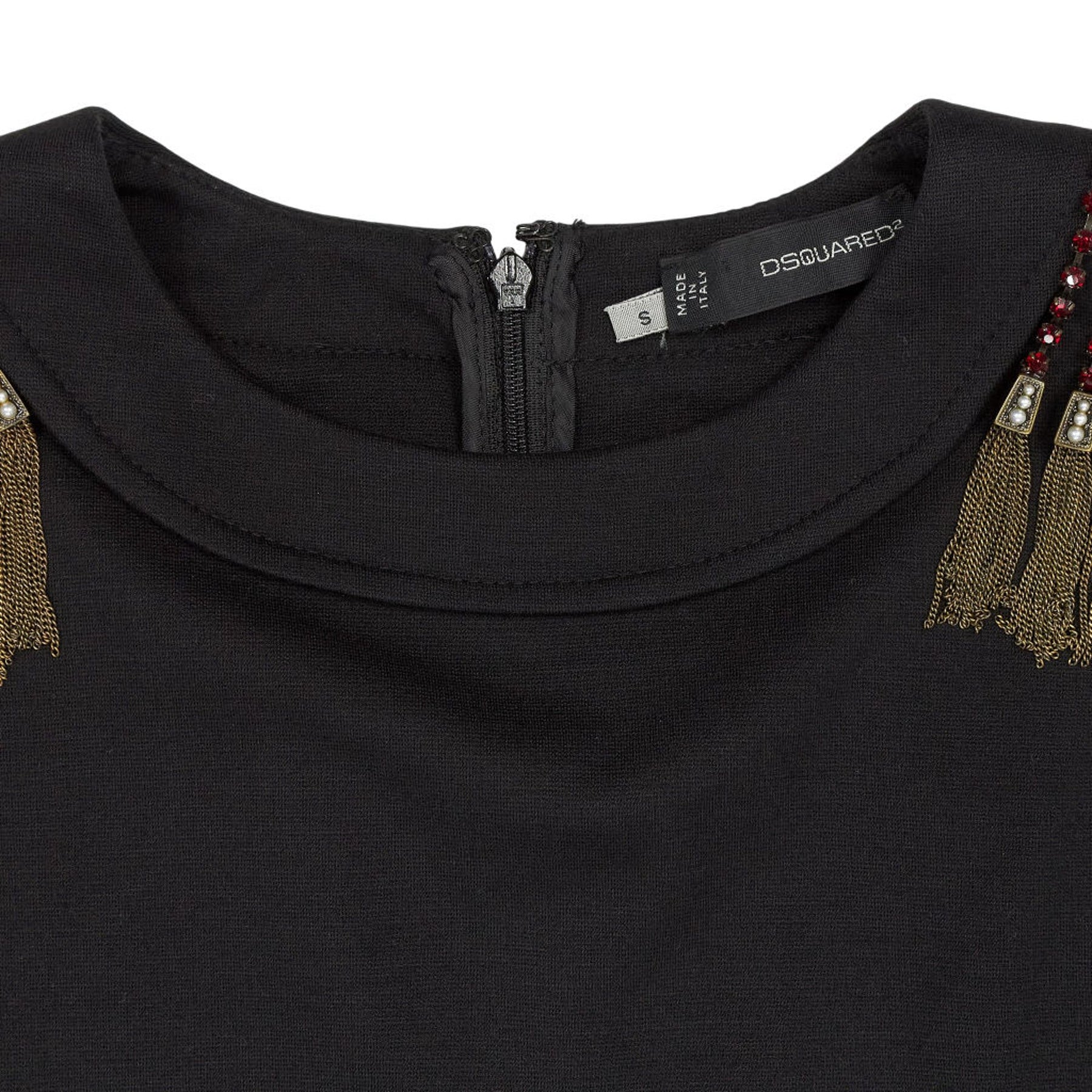 Dsquared2 Black Beaded Shift Dress