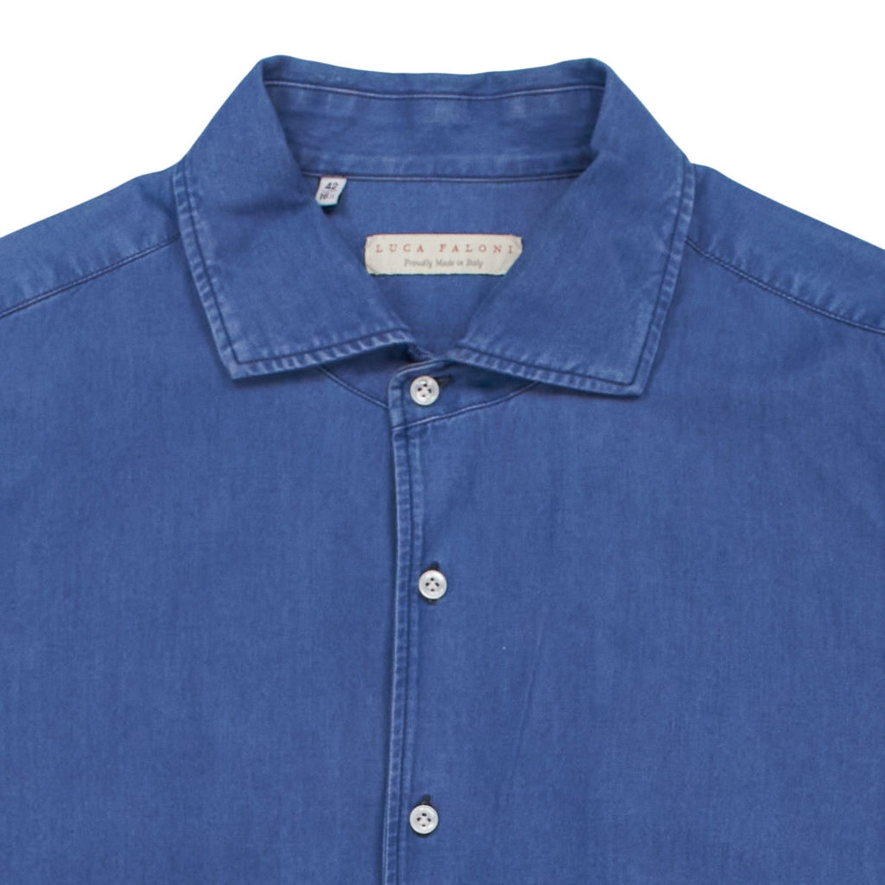 Luca Faloni Blue Denim Shirt