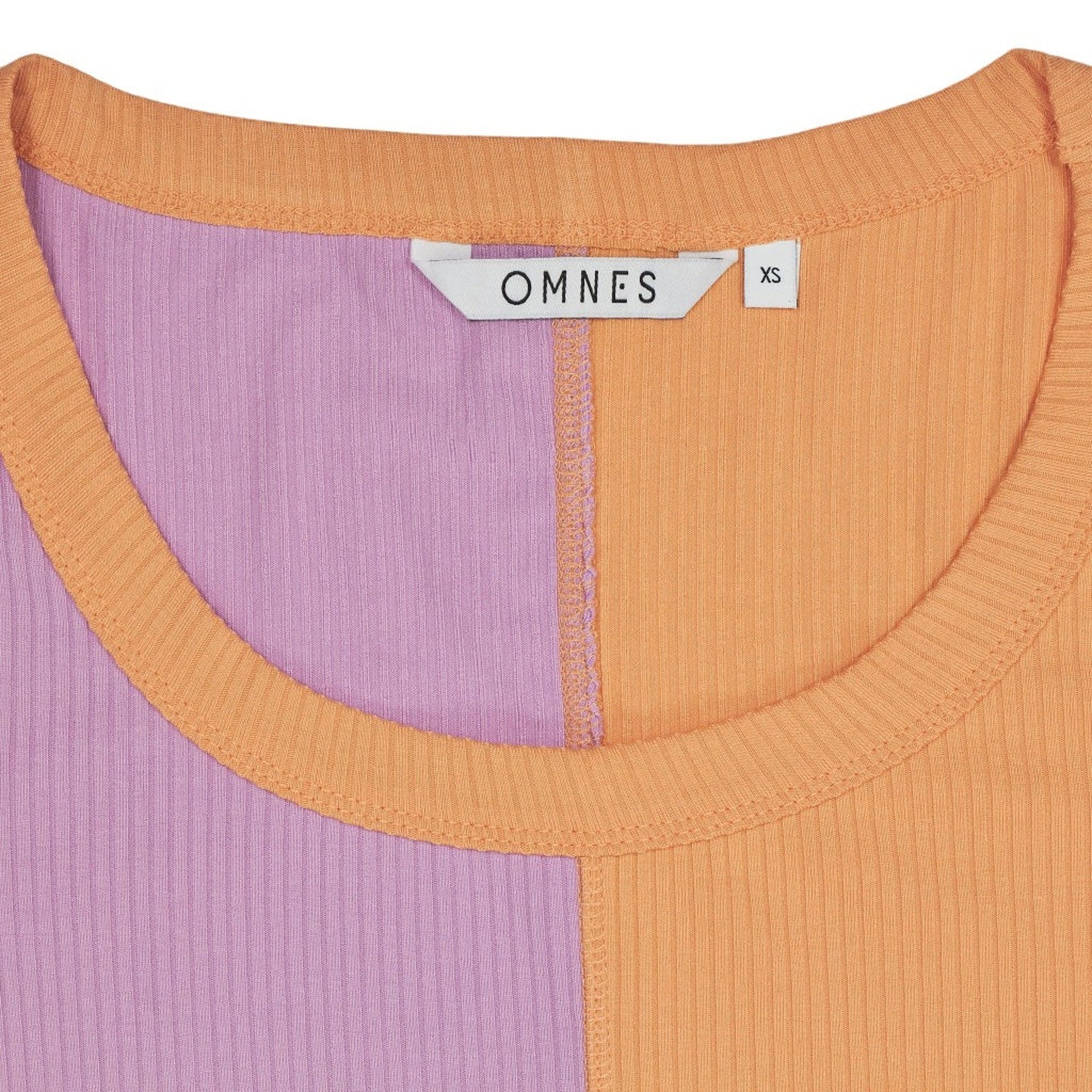Omnes Orange Purple Ribbed Top