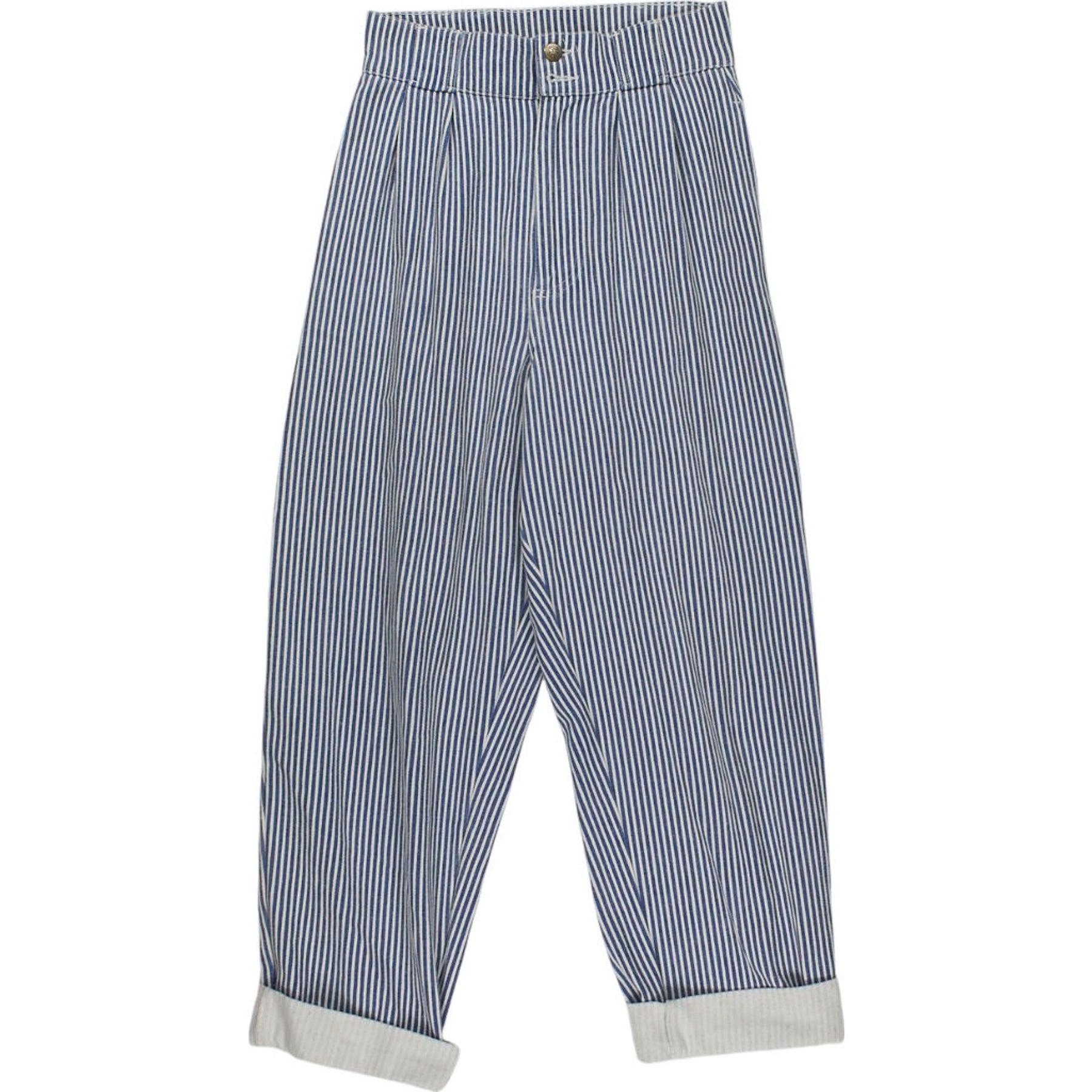 Lucy & Yak Blue Striped Trousers