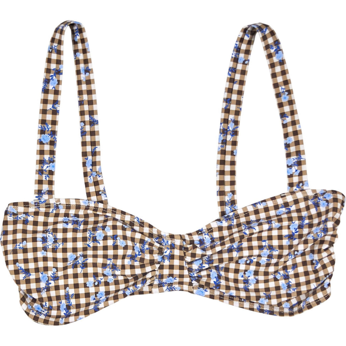 Motel Brown Floral Panave Bikini Top