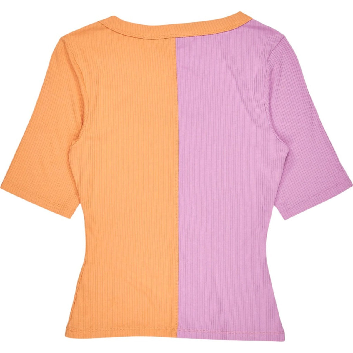 Omnes Orange Purple Ribbed Top
